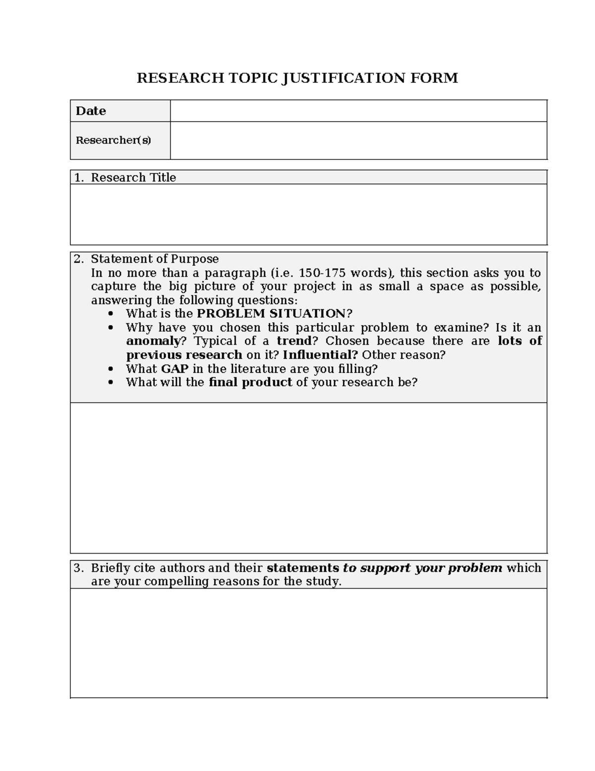 Inbound 8599741289427406187 - RESEARCH TOPIC JUSTIFICATION FORM Date ...