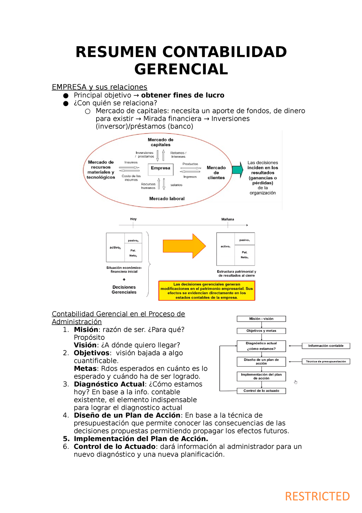 Resumen Resumen Contabilidad Gerencial Empresa Y Sus Relaciones Principal Objetivo → Obtener 7112