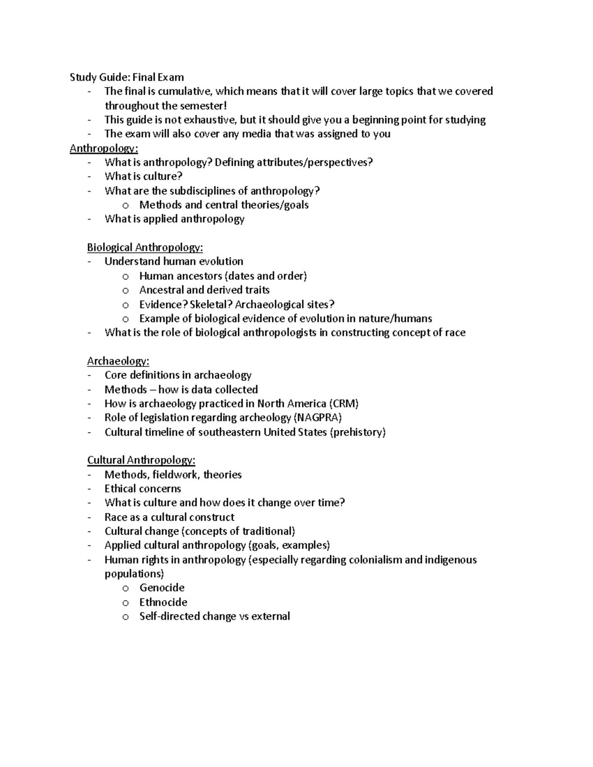 Final Exam Study Guide - practice - Study Guide: Final Exam - The final ...