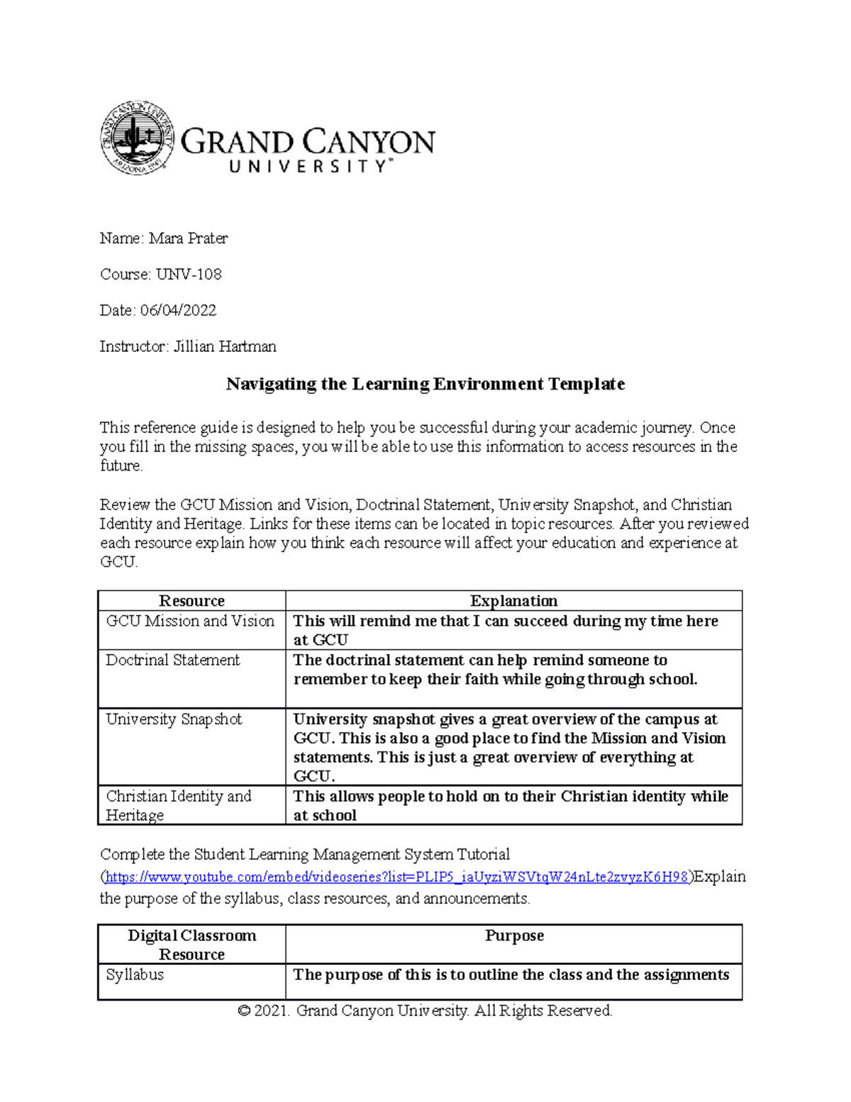 UNV108 T1 Navigatingthe Learning Environment Template-Online Gen Ed ...