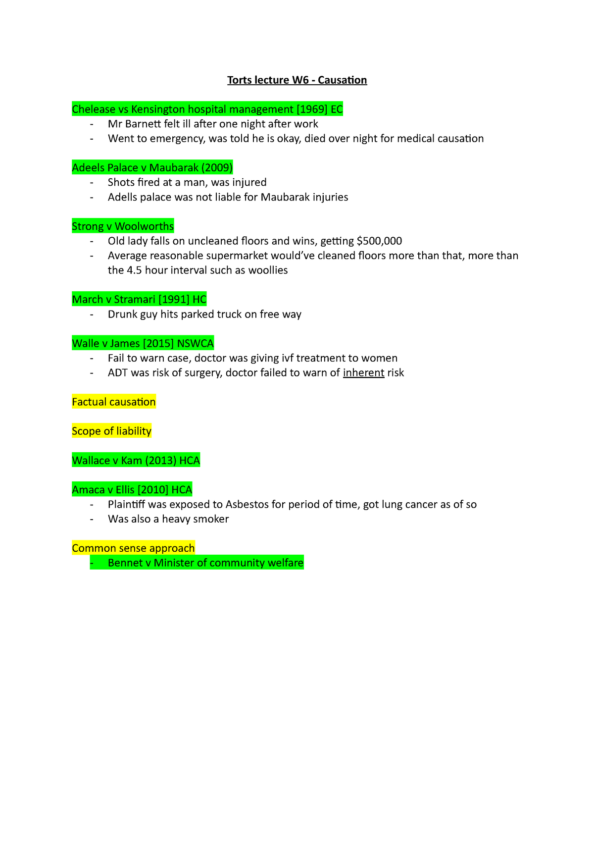 torts-lecture-w6-causation-torts-lecture-w6-causation-chelease-vs