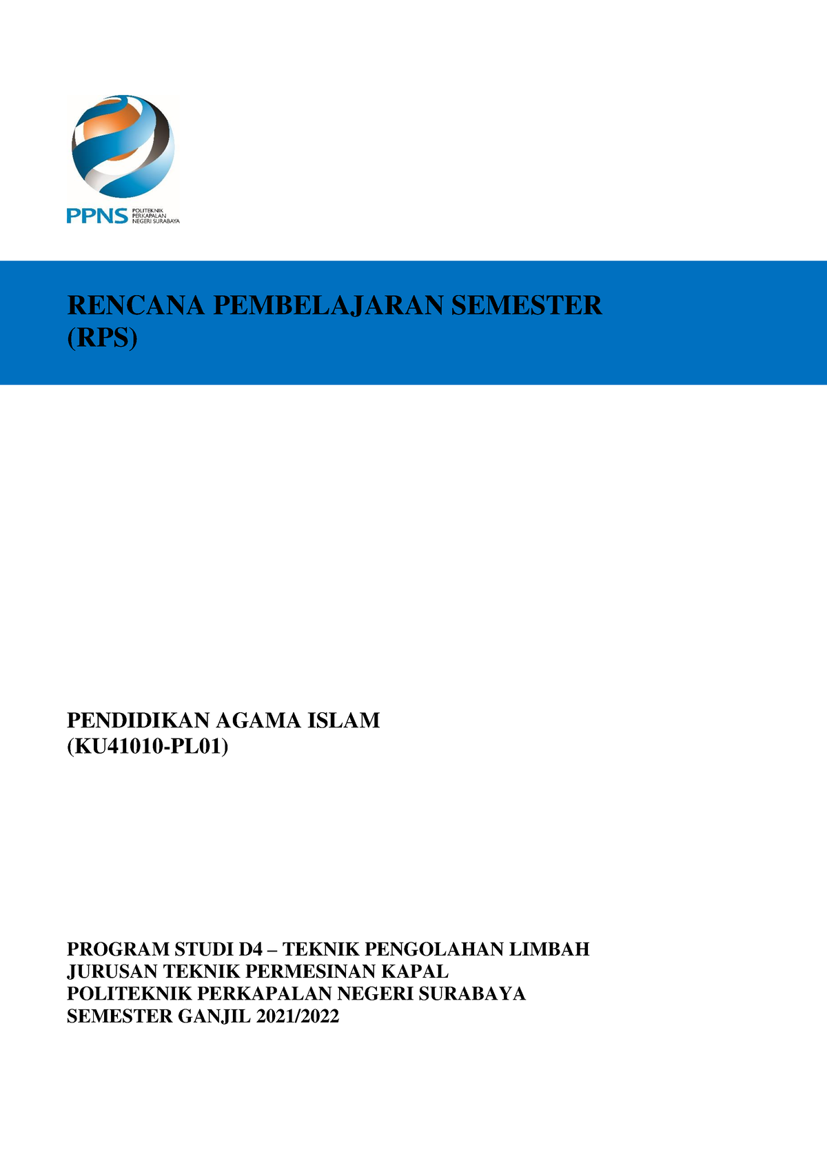 RPS Agama D4 PL - RENCANA PEMBELAJARAN SEMESTER (RPS) PENDIDIKAN AGAMA ...