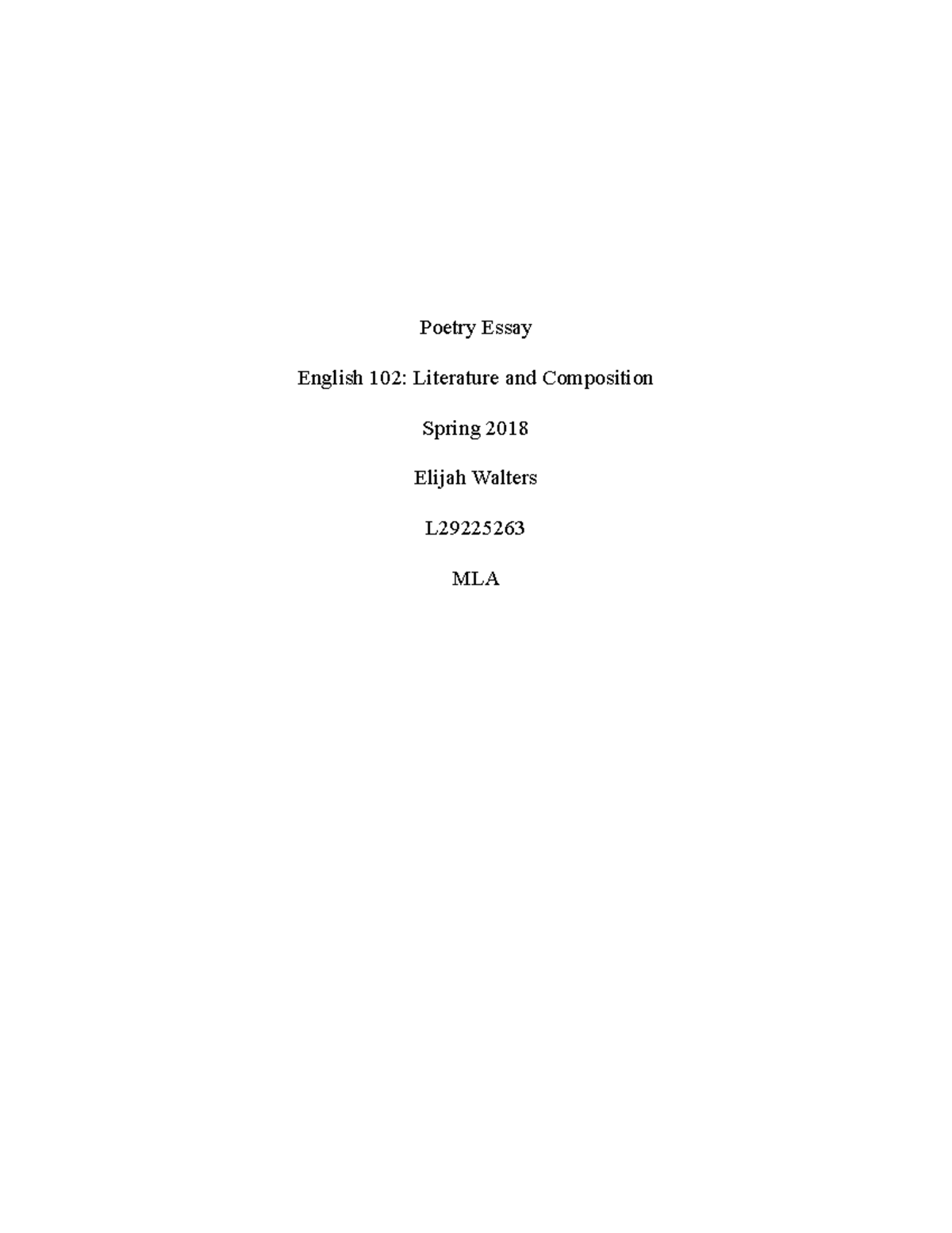 poetry essay english 102