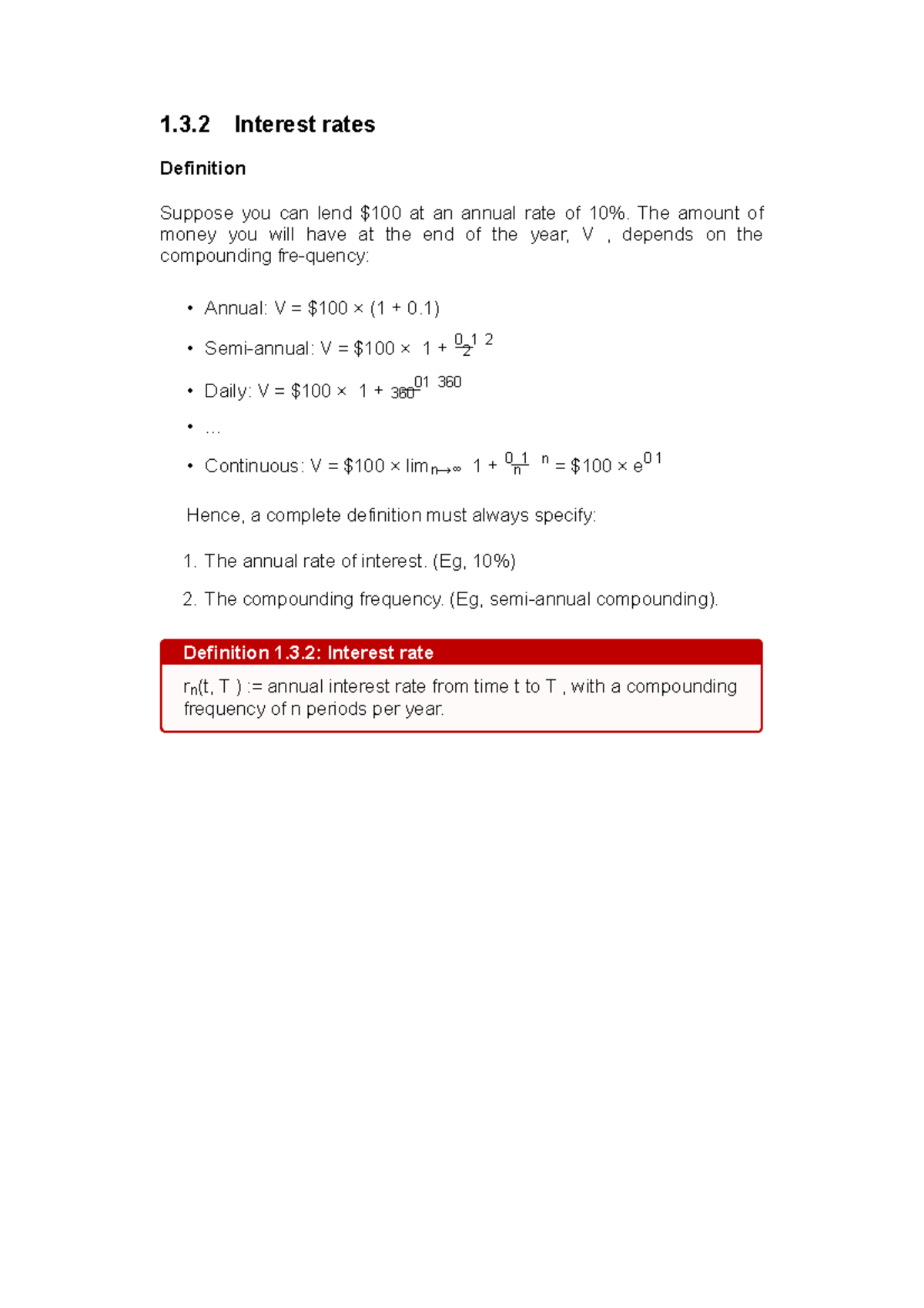 Note 23 - fixed income - 1.3 Interest rates Definition Suppose you can ...