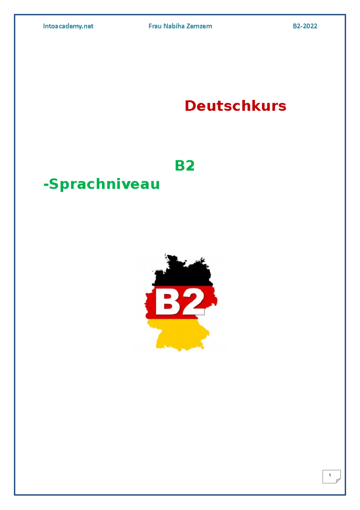 B2-Kurs1 - Zzea - Deutschkurs B -Sprachniveau Kapitel1 Leute Heute ...