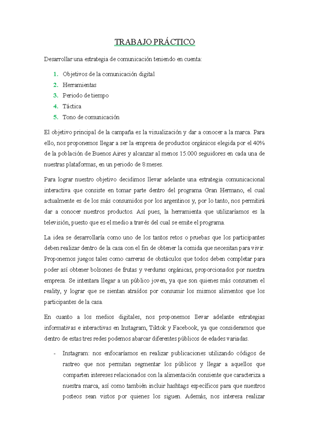 Tp Rrpp 2 Segundo Trabajo Practico De Relaciones Publicas 2 Trabajo PrÁctico Desarrollar Una 8349