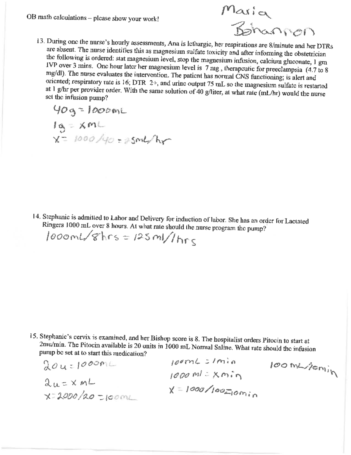 Ob math week 4 - COURSEWORK - NUR201 - Studocu