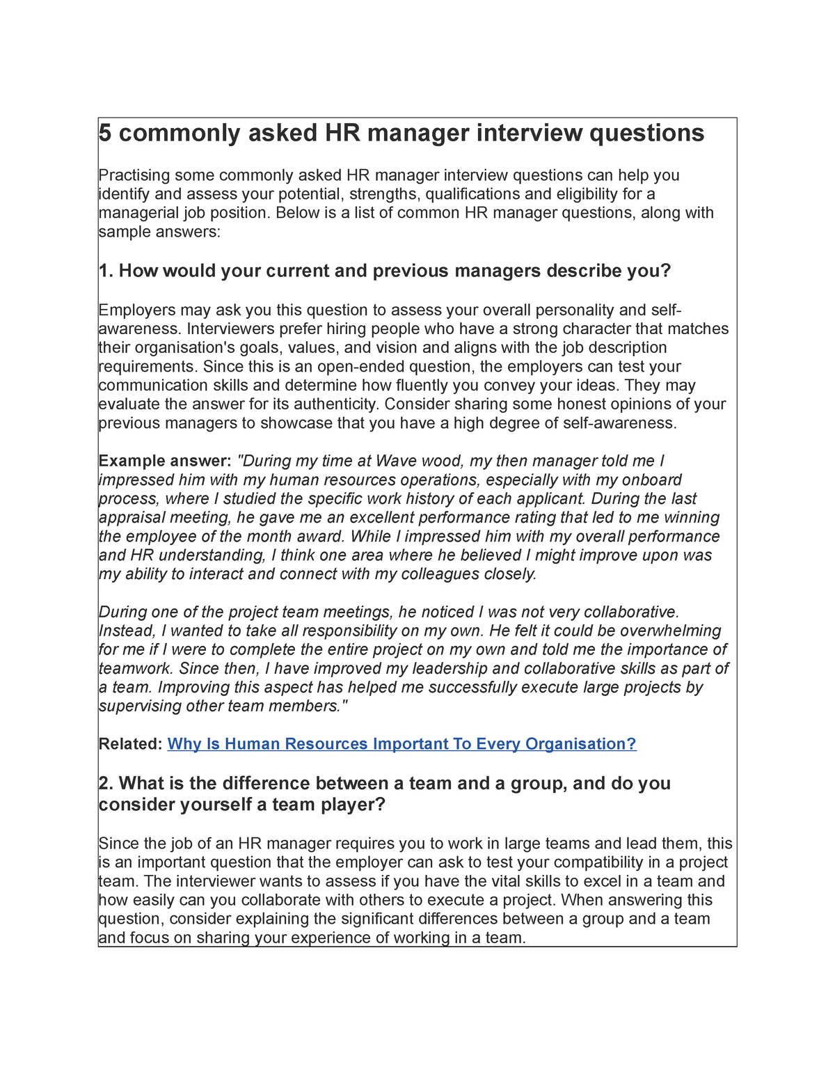 Hr Interview Questions 5 Commonly Asked HR Manager Interview   Thumb 1200 1553 