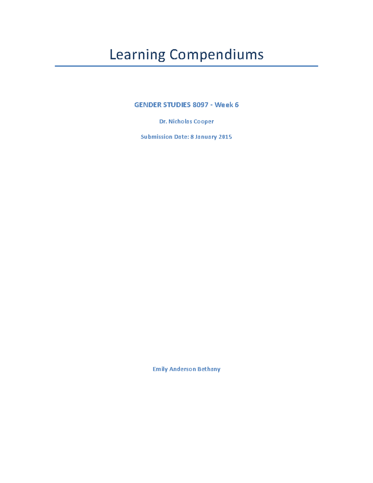 Gender Studies-8097-Learning Compendiums - Learning Compendiums GENDER ...