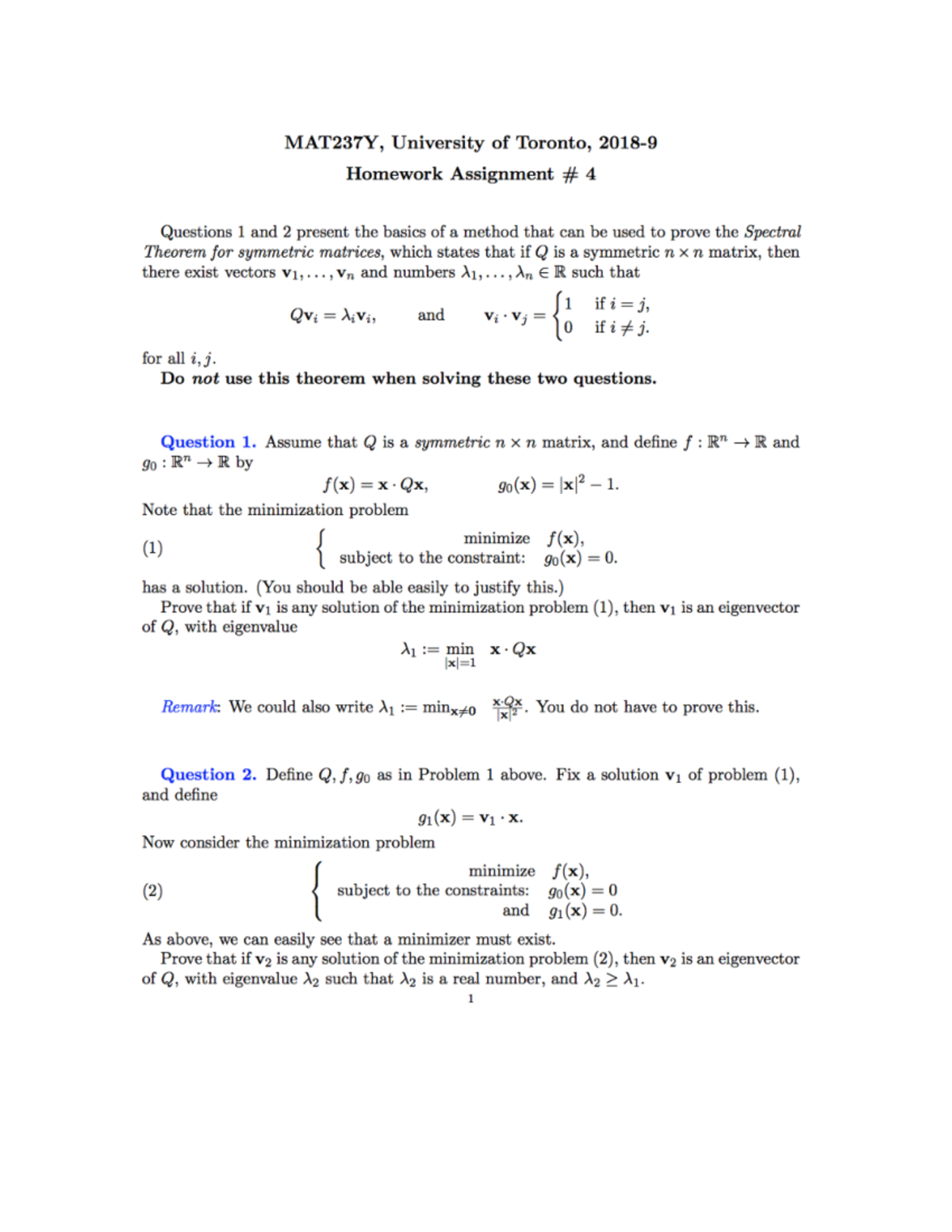 Homework practice this MAT237Y, University of Toronto, Homework