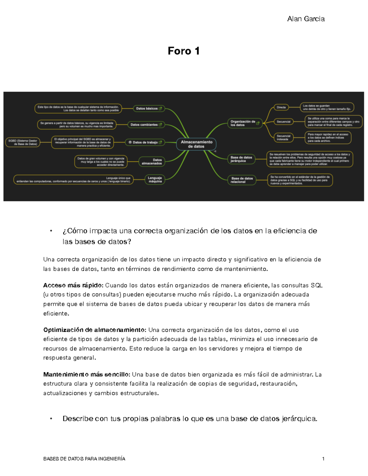 Foro 1 - Distribución de datos - Alan Garcia Foro 1 • ¿Cómo impacta una ...