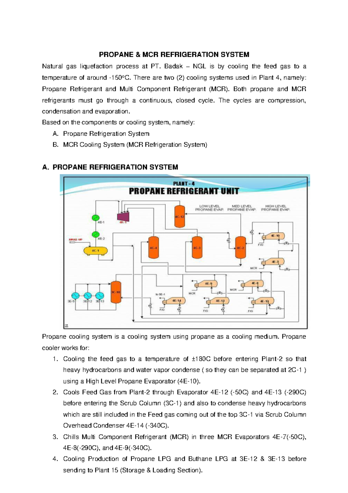 Propane and MCR Refrigeration System PROPANE & MCR REFRIGERATION