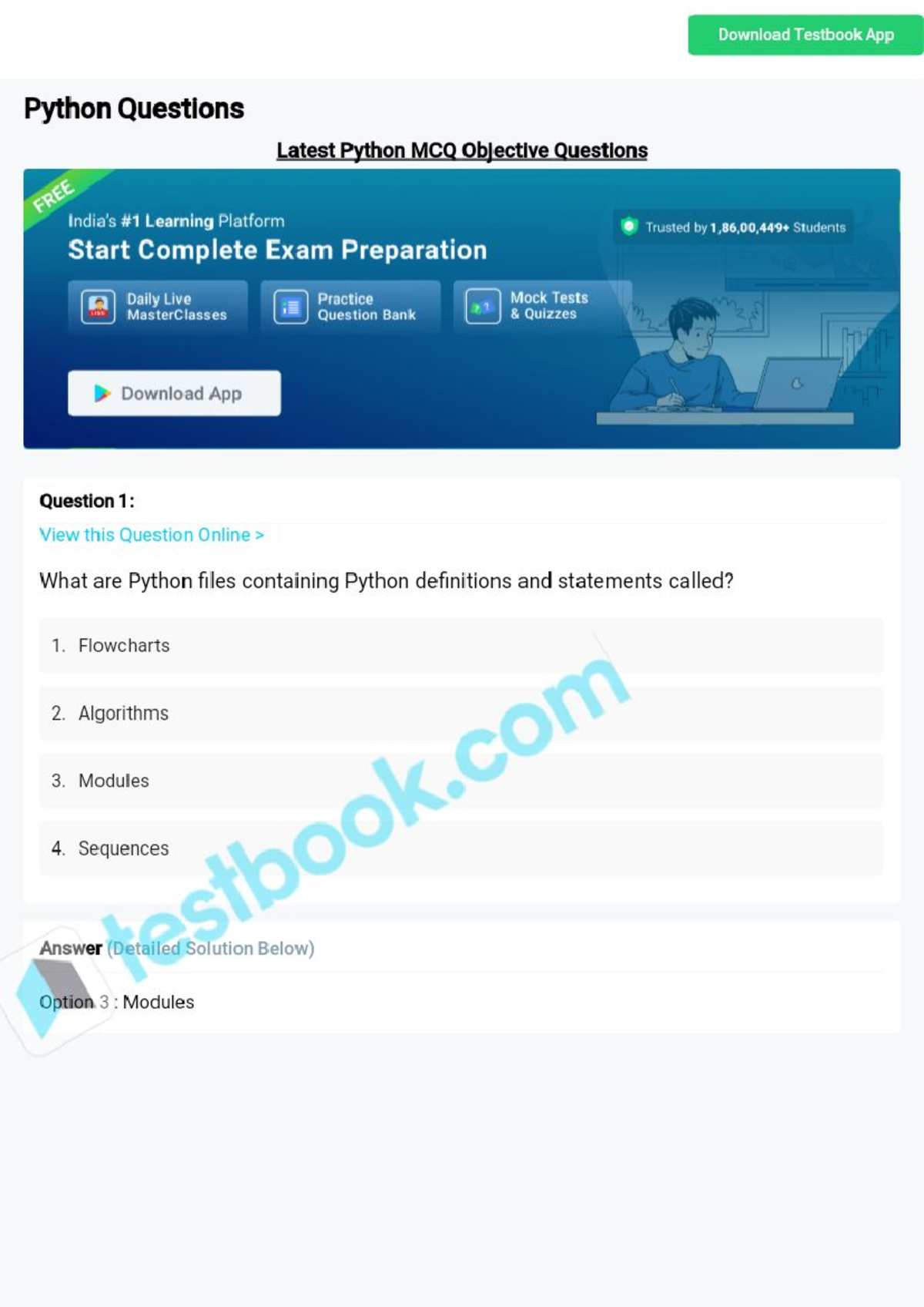 Mcq on python 5eea6a1139140 f30f369ebae b tech studocu