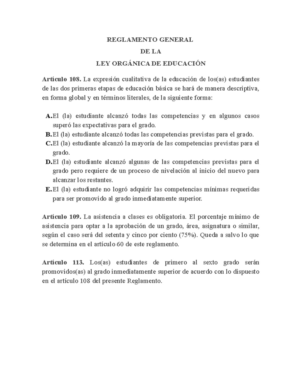 Reglamento General - apoyo - REGLAMENTO GENERAL DE LA LEY ORGÁNICA DE ...