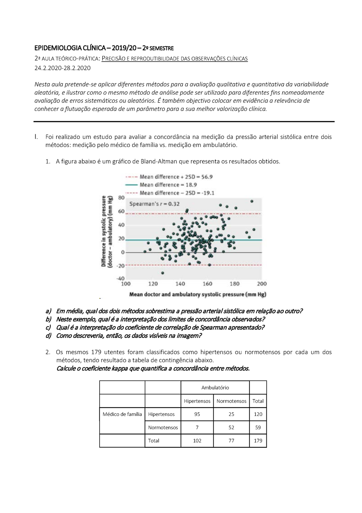 Aula2 Precisao Moodle - EPIDEMIOLOGIA CLÍNICA – 2019 / 20 – 2 º ...