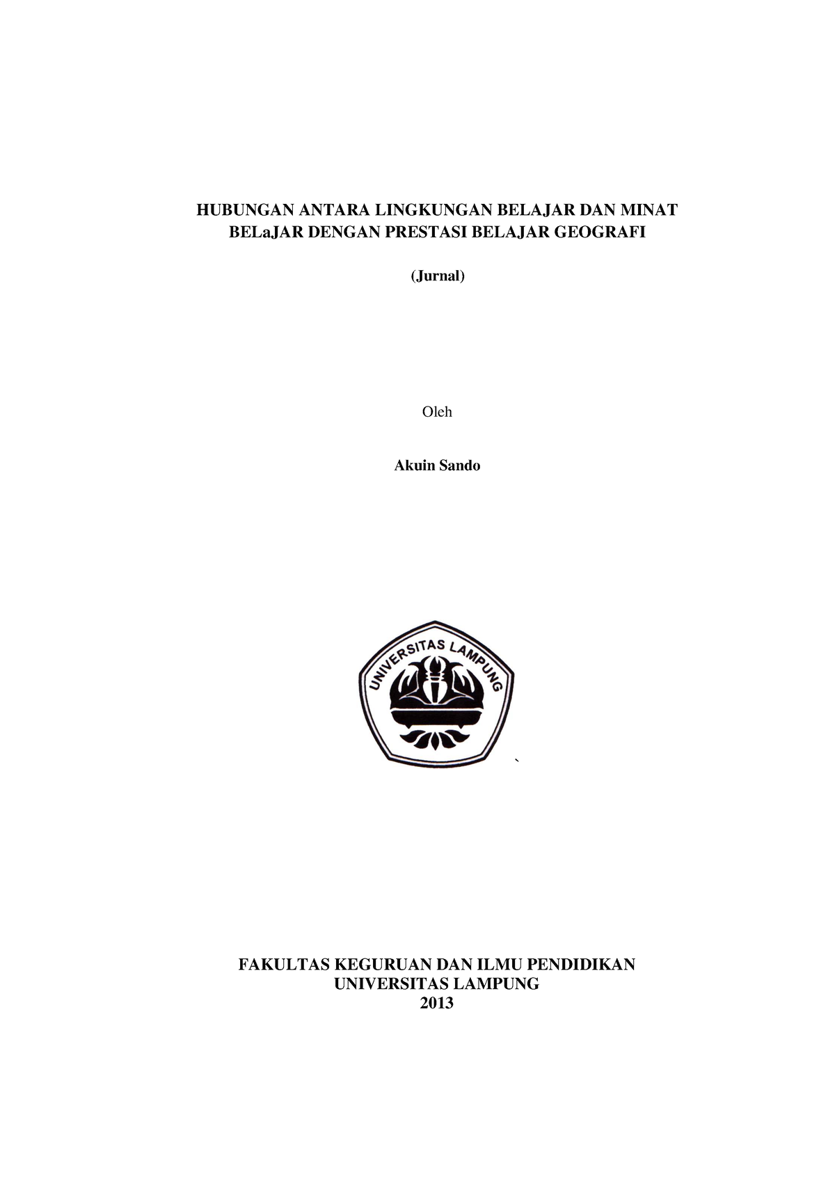 253093 Hubungan Antara Lingkungan Belajar Dan M 71eb3dae - HUBUNGAN ...