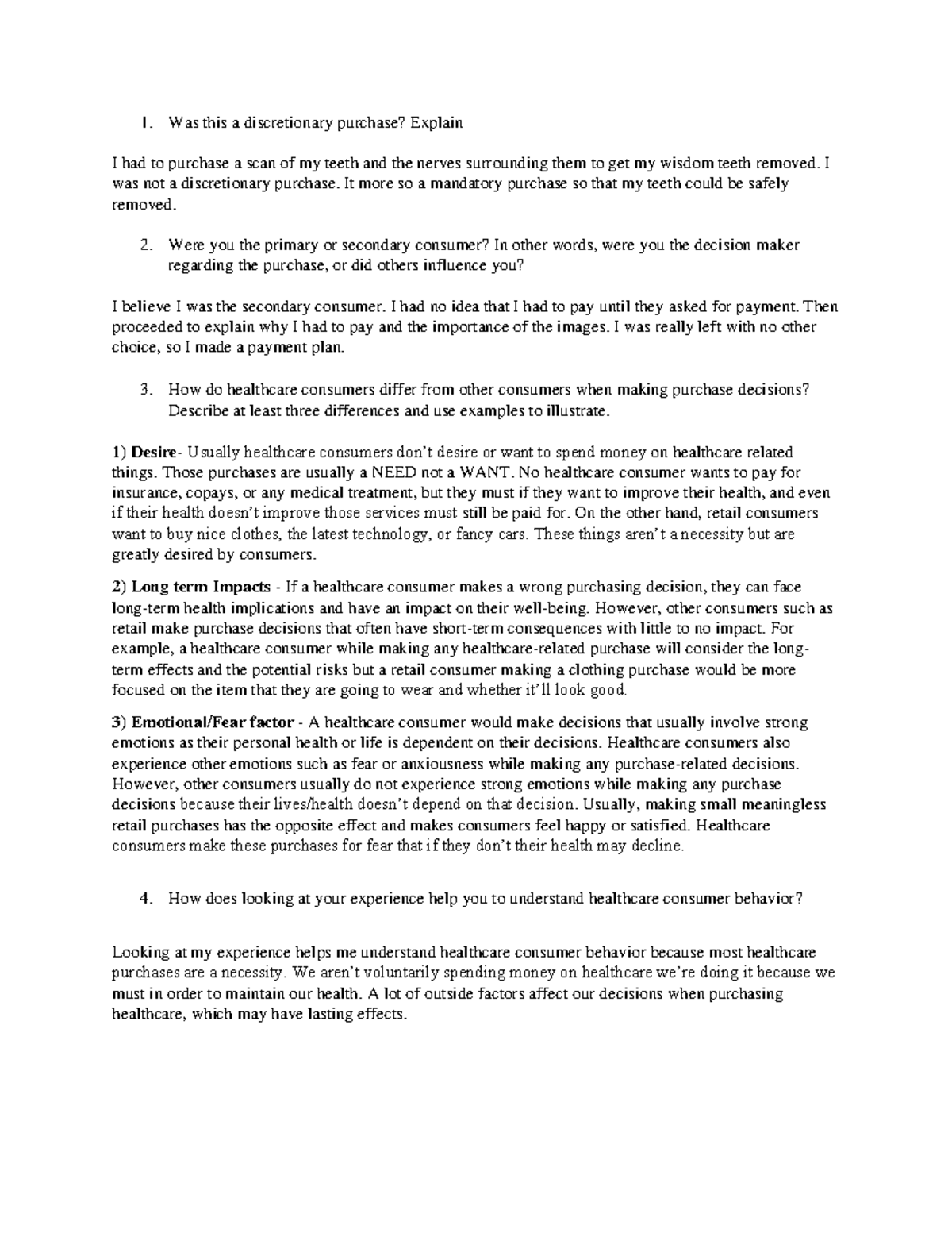 HCM 340 2-2 Journal Questions and Answers - Was this a discretionary ...