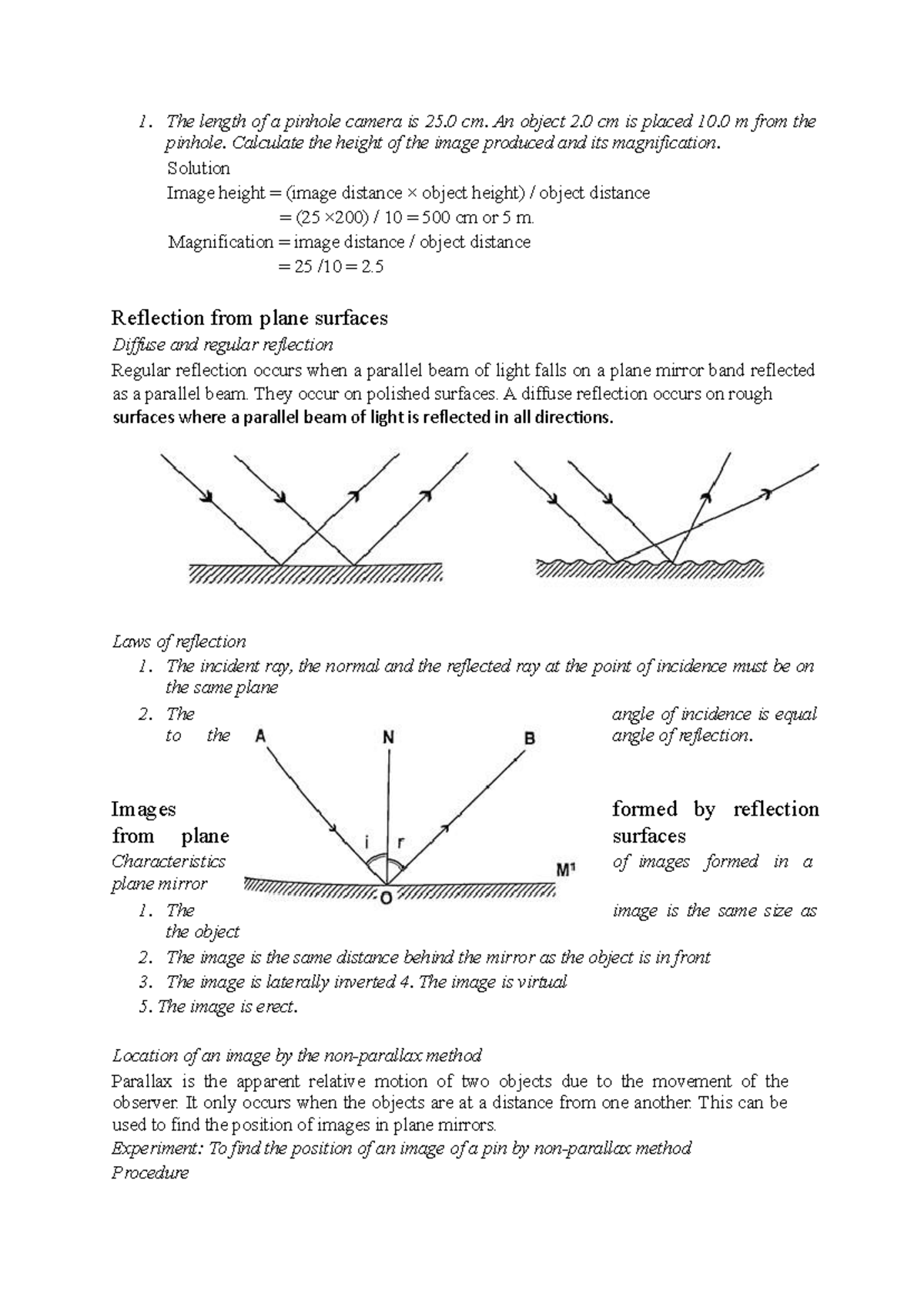 physics-class-notes-part-7-the-length-of-a-pinhole-camera-is-25-cm