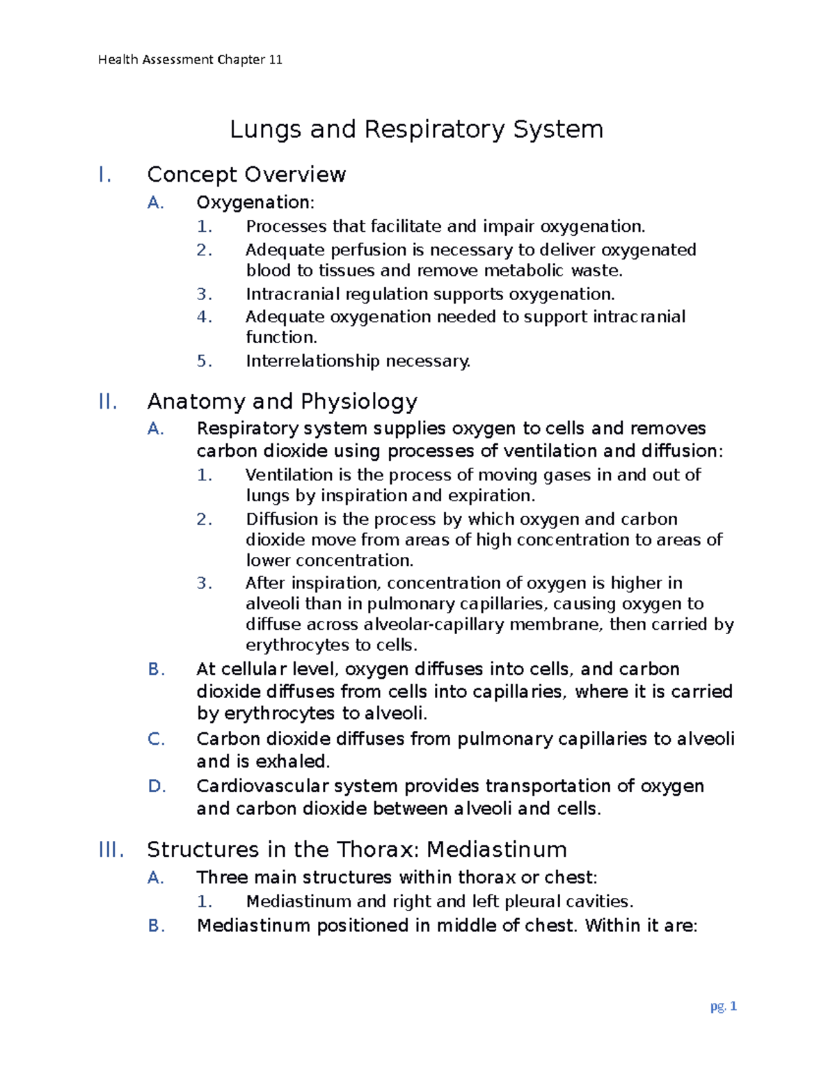 Health Assessment Chapter 11 Lungs And Respiratory System A And P With ...