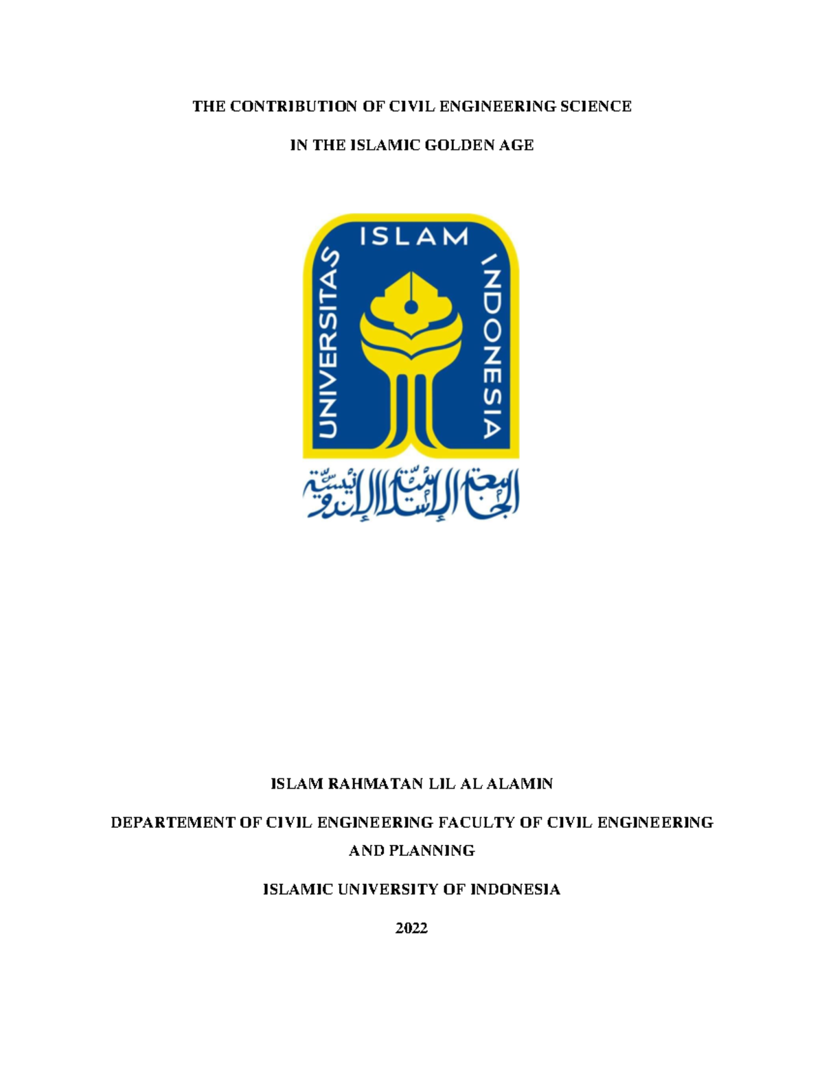 Islam Golden Era Research - THE CONTRIBUTION OF CIVIL ENGINEERING ...