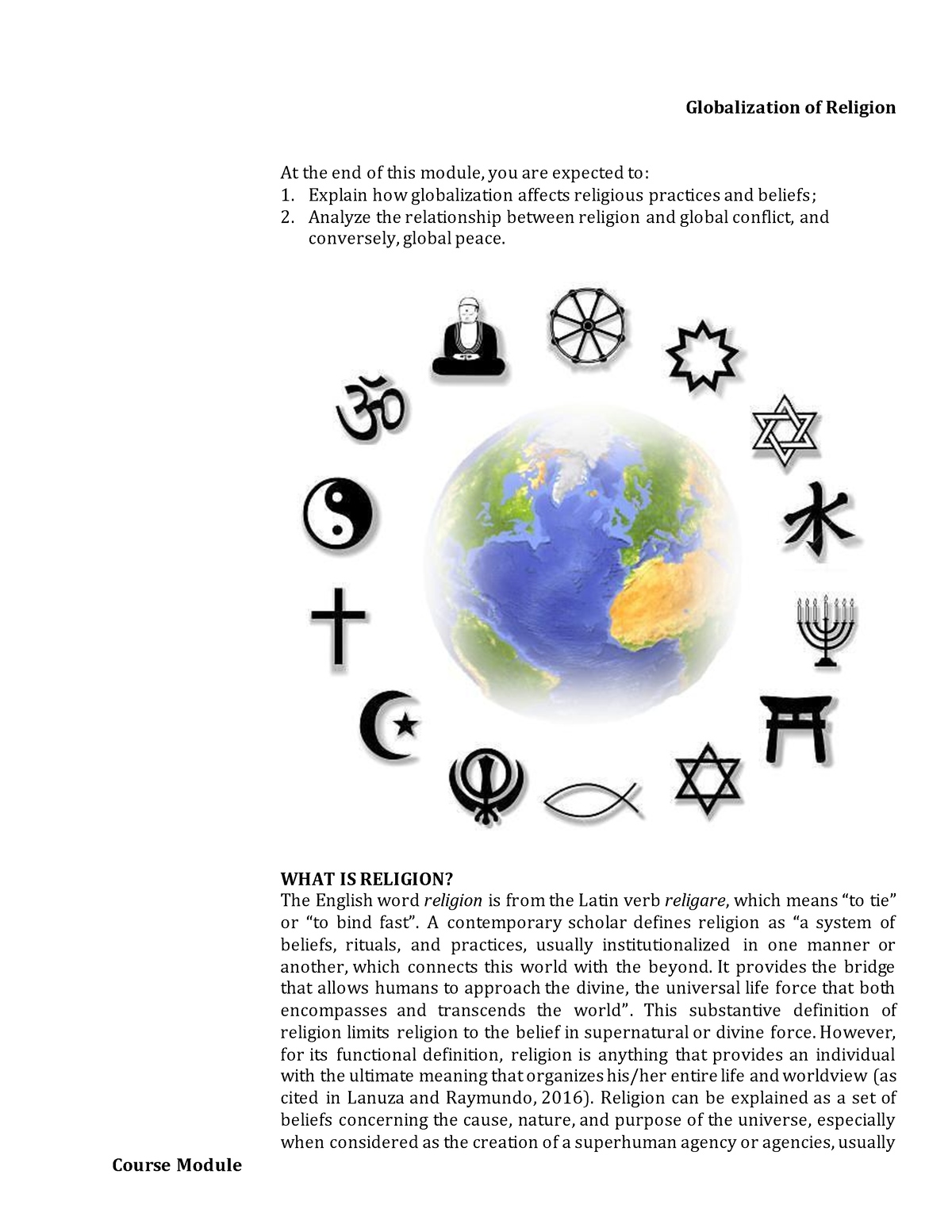 W7 The Globalization Of Religion - Module - Course Module Globalization ...