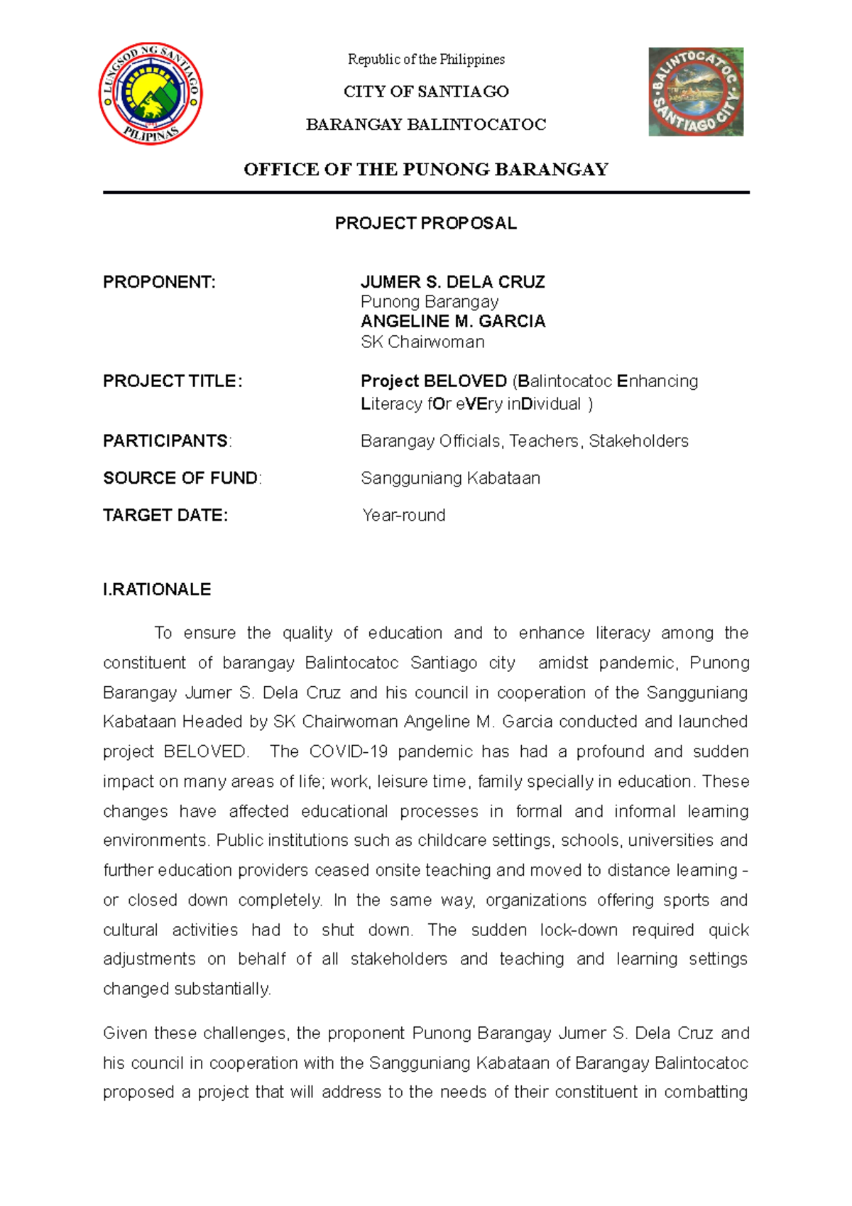 thesis about barangay problems pdf