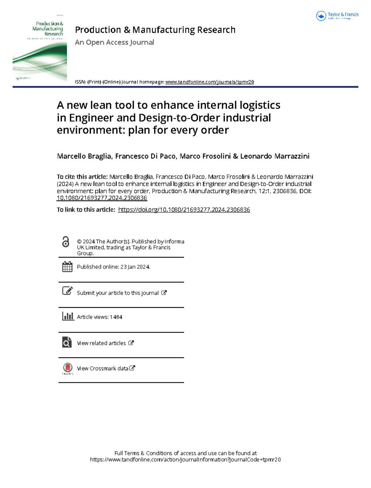 A new lean tool to enhance internal logistics in Engineer and Design-to ...
