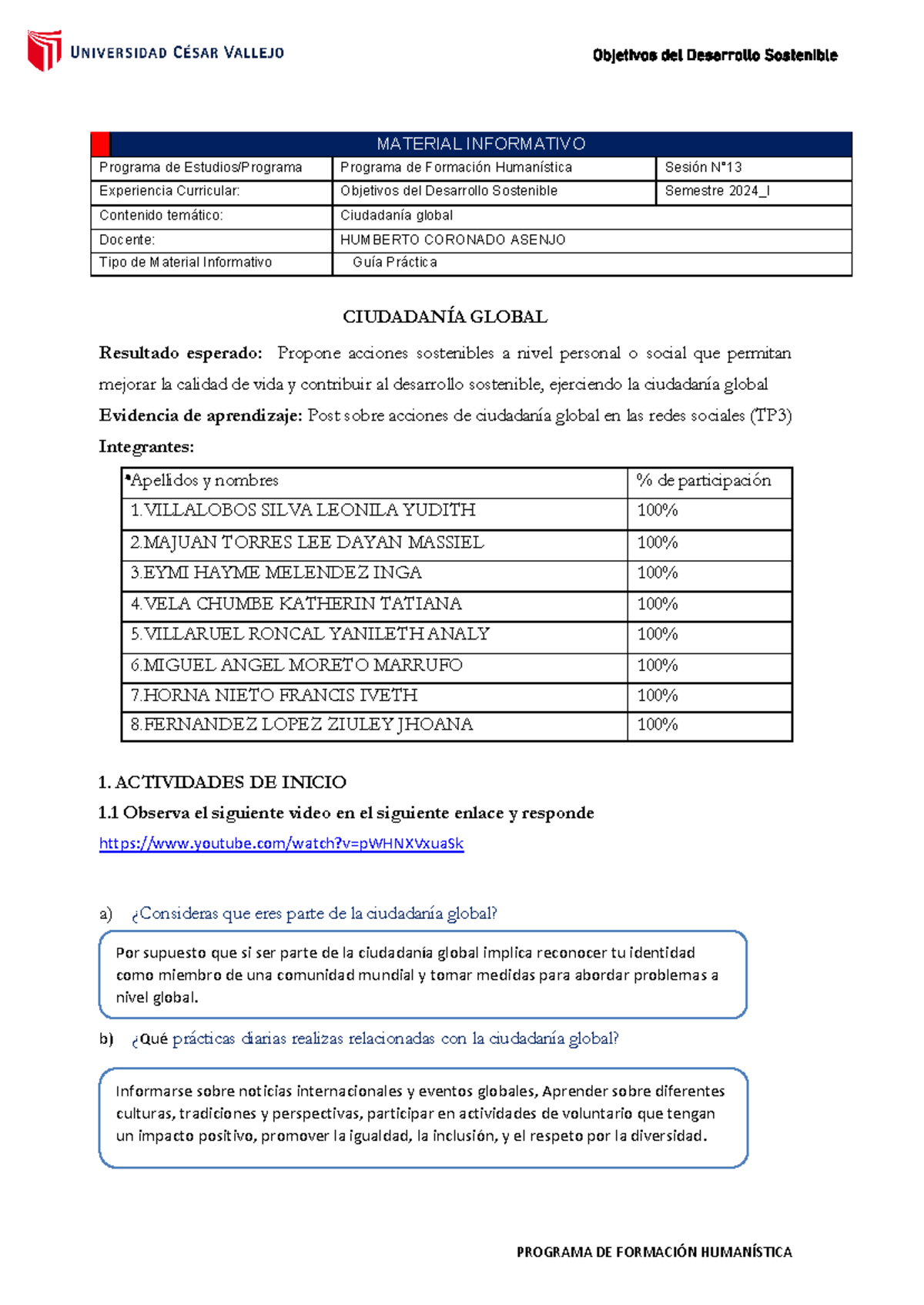 Guía práctica N° 13 - ..... - MATERIAL INFORMATIVO Programa de Estudios ...