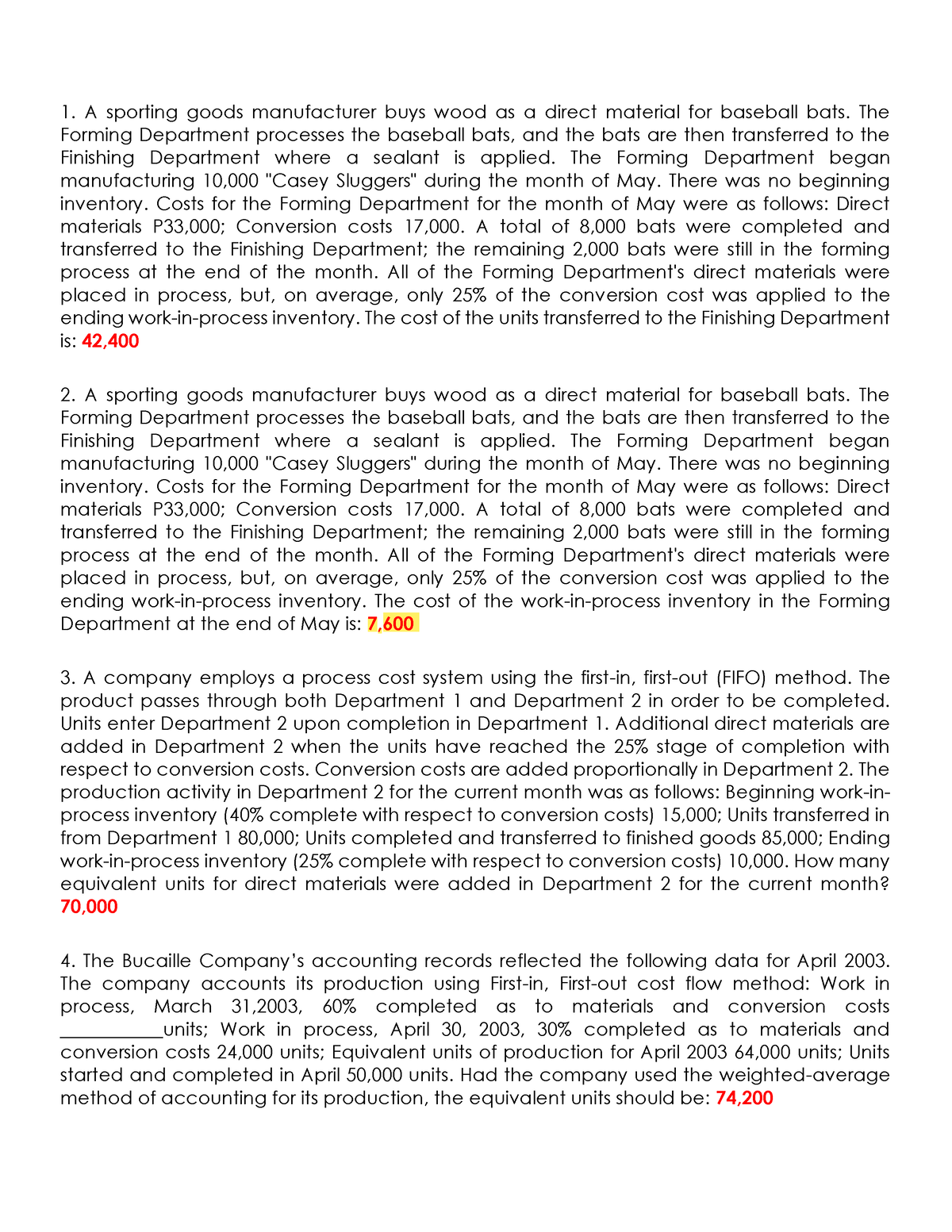 2022 Process Quiz 1 - Hope it helps! - A sporting goods manufacturer