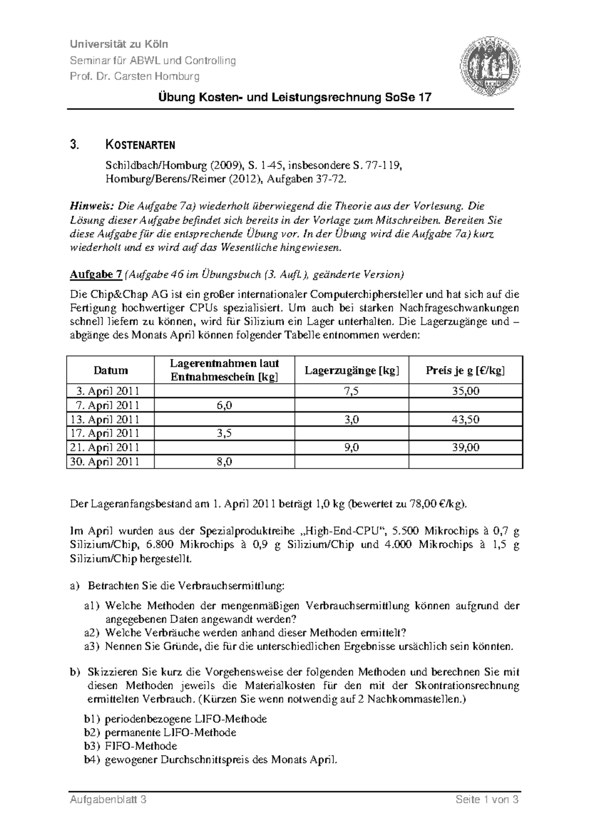 Ku L So Se 17 Uebung Aufgabenblatt 3 Universität zu Köln Seminar
