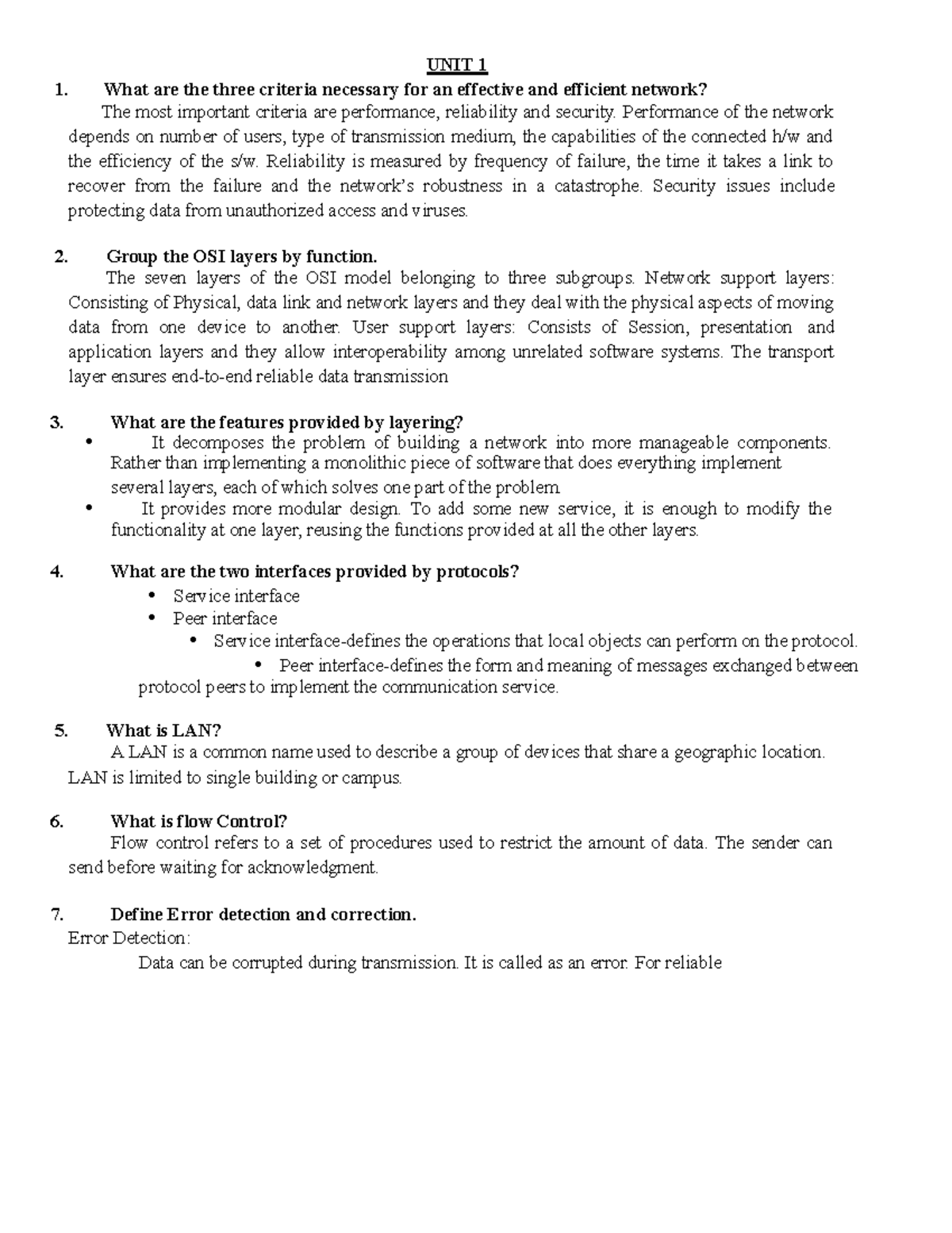 Two marks Questions - UNIT 1 What are the three criteria necessary for ...