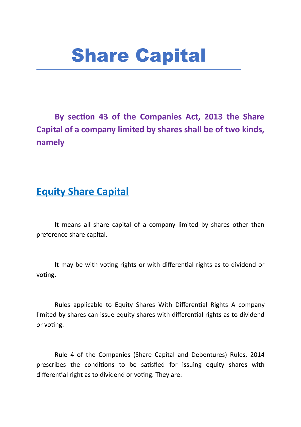 assignment of share capital