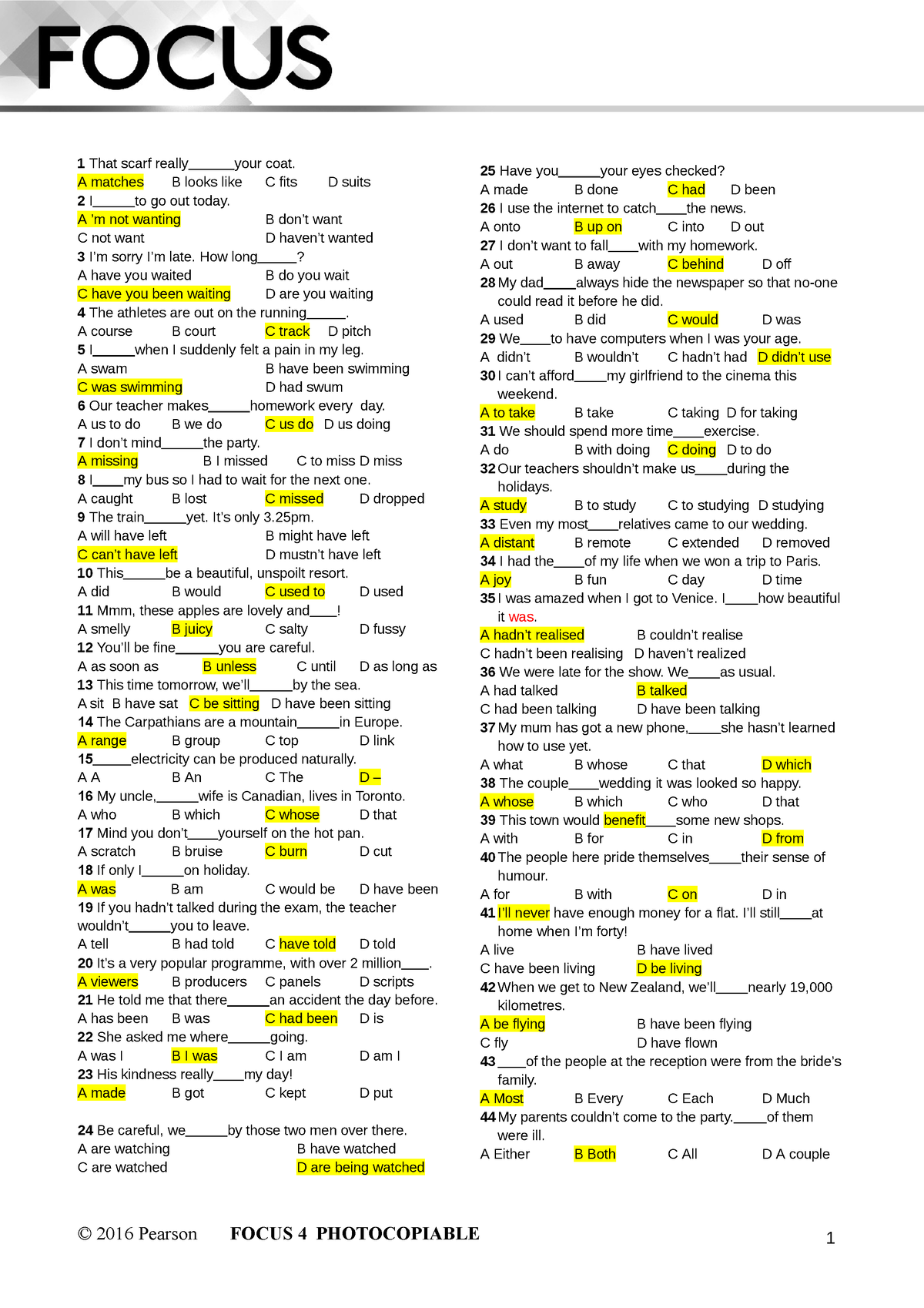 English _ Placement-test 2 _ 2021-2022 - Tài Liệu Học - Studocu