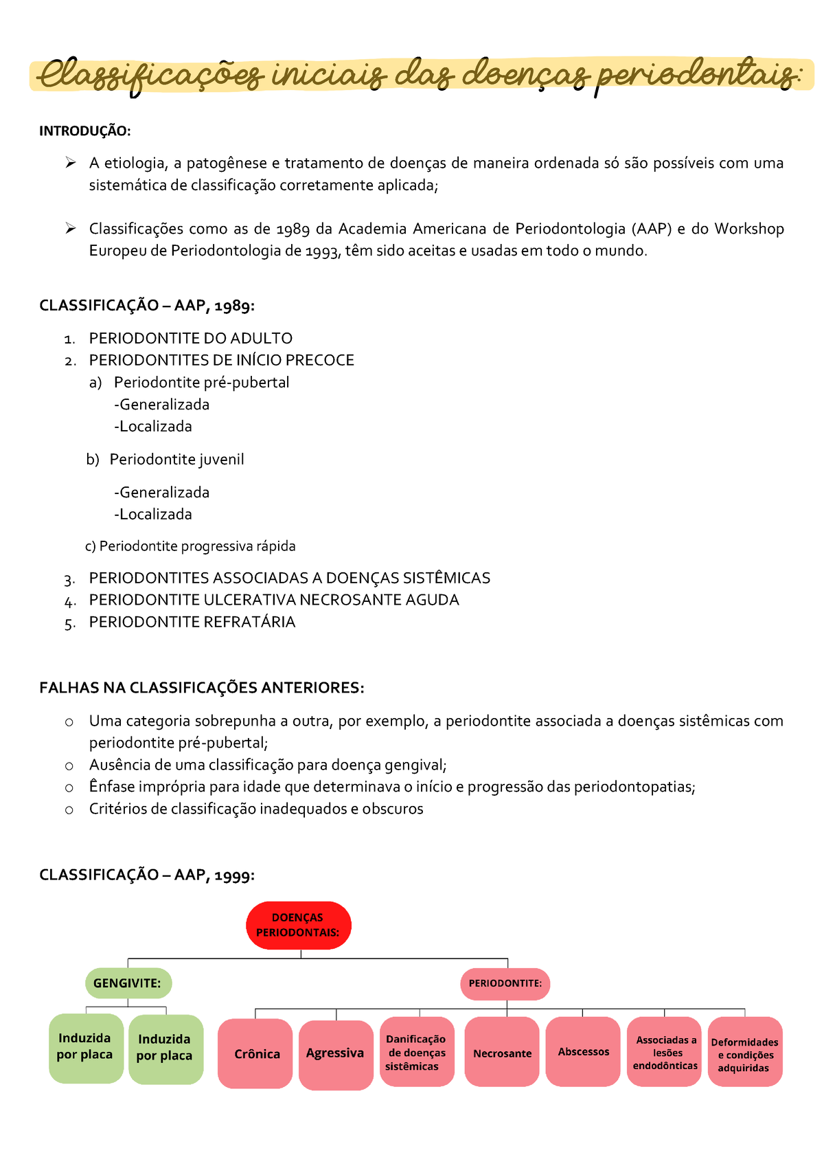 Periodontia - Aula 03 220825 115137 - ClassificaÁıes Iniciais Das ...