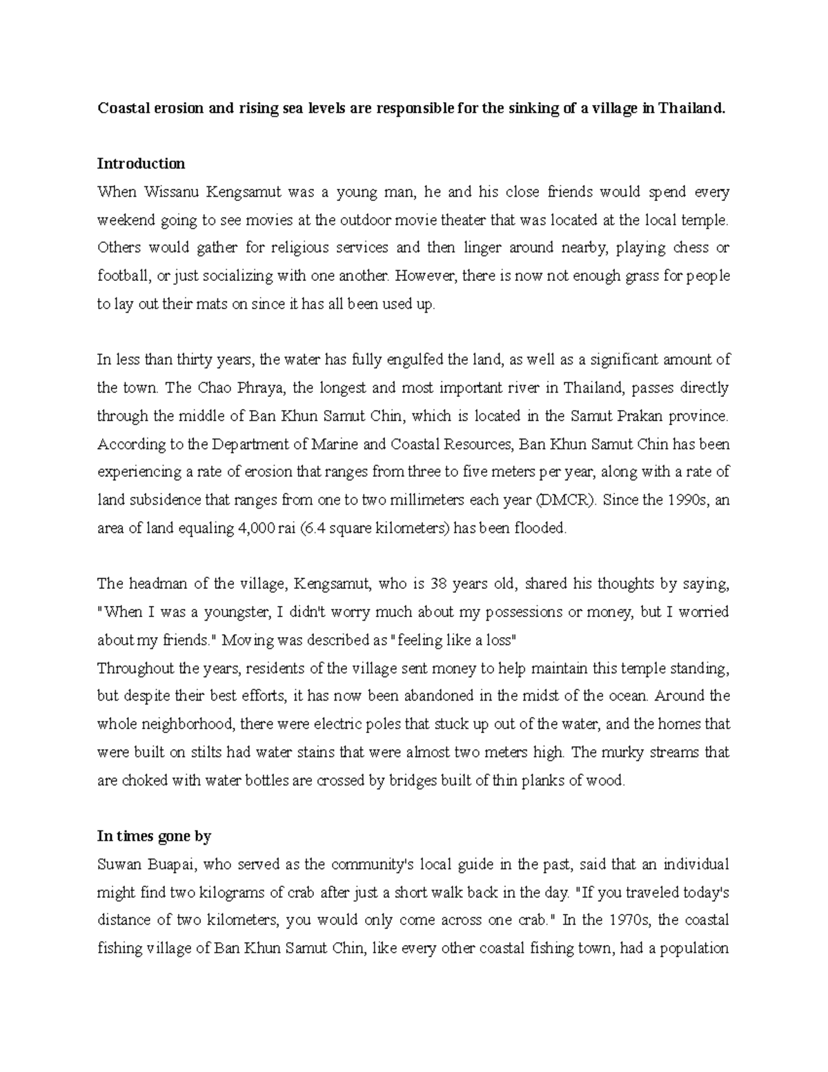 Sea Level Rise Notes - Coastal erosion and rising sea levels are ...