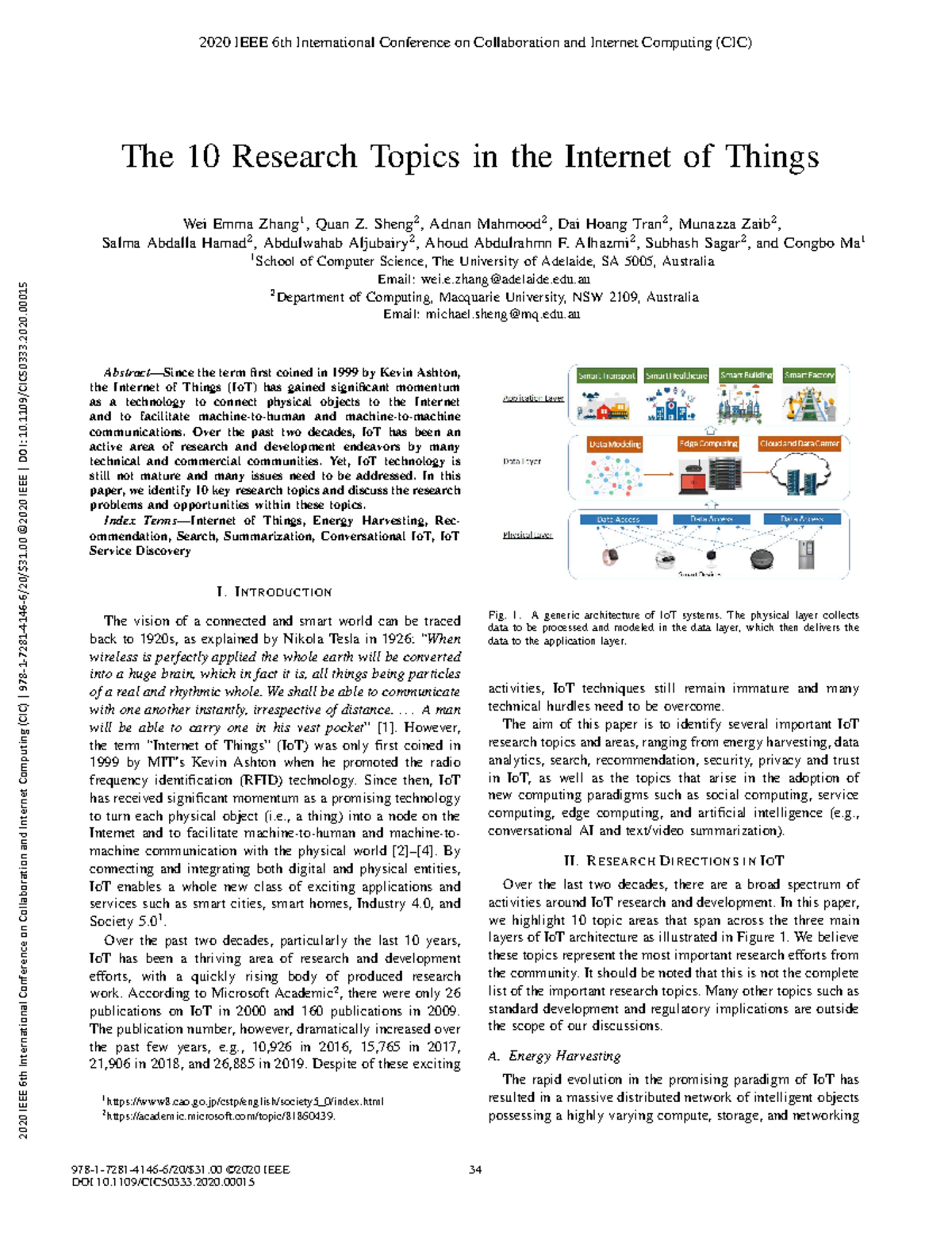 The 10 Research Topics in the Internet of Things - Sheng 2 , Adnan ...
