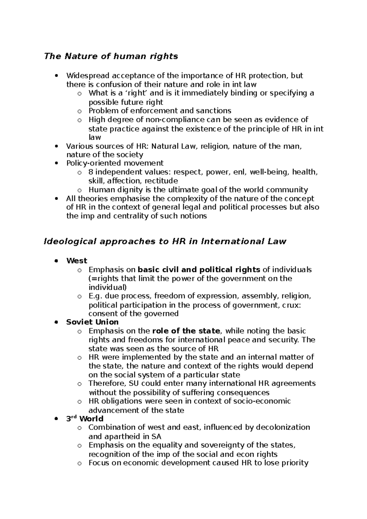 The Nature of human rights - due process, freedom of expression ...