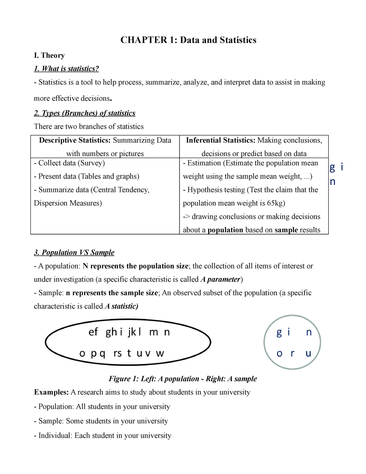 Exercises C1 Autosaved CHAPTER 1 Data And Statistics I Theory What Is Statistics 