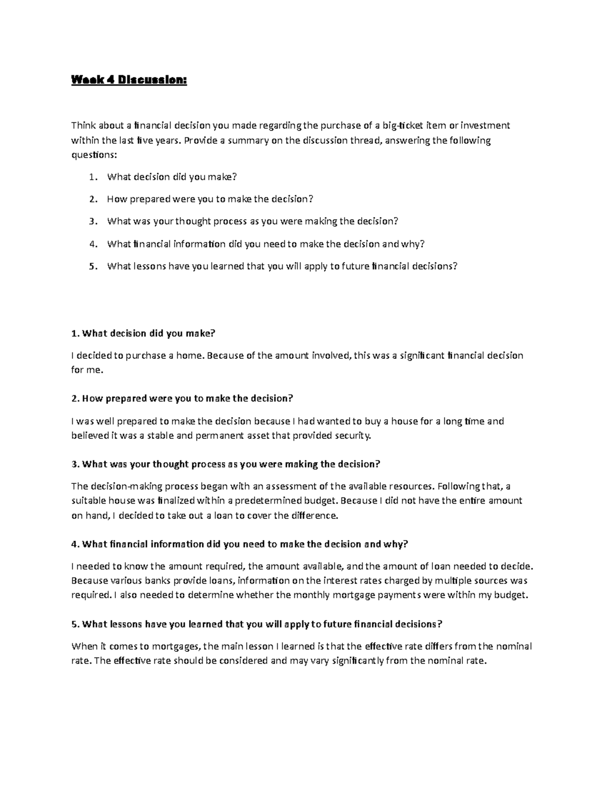 Week 4 Discussion - Instructor - Kathleen Thompson - Week 4 Discussion ...