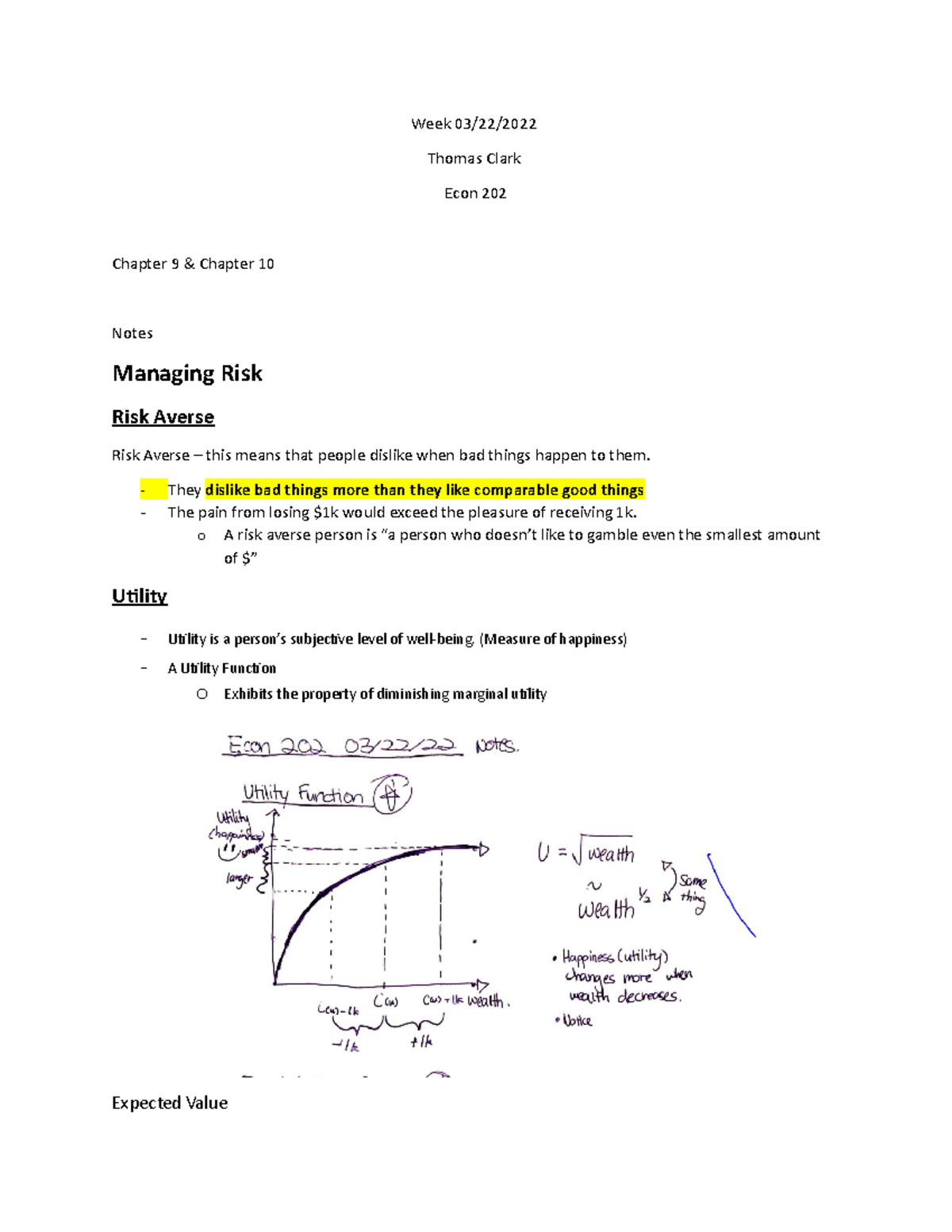 Econ 202 Notes 03 22 22 Week 03 22 Thomas Clark Econ 202 Chapter 9 Econ 202 Notes 03 22 22 Week 03 22 Thomas Clark Econ 202 Chapter 9