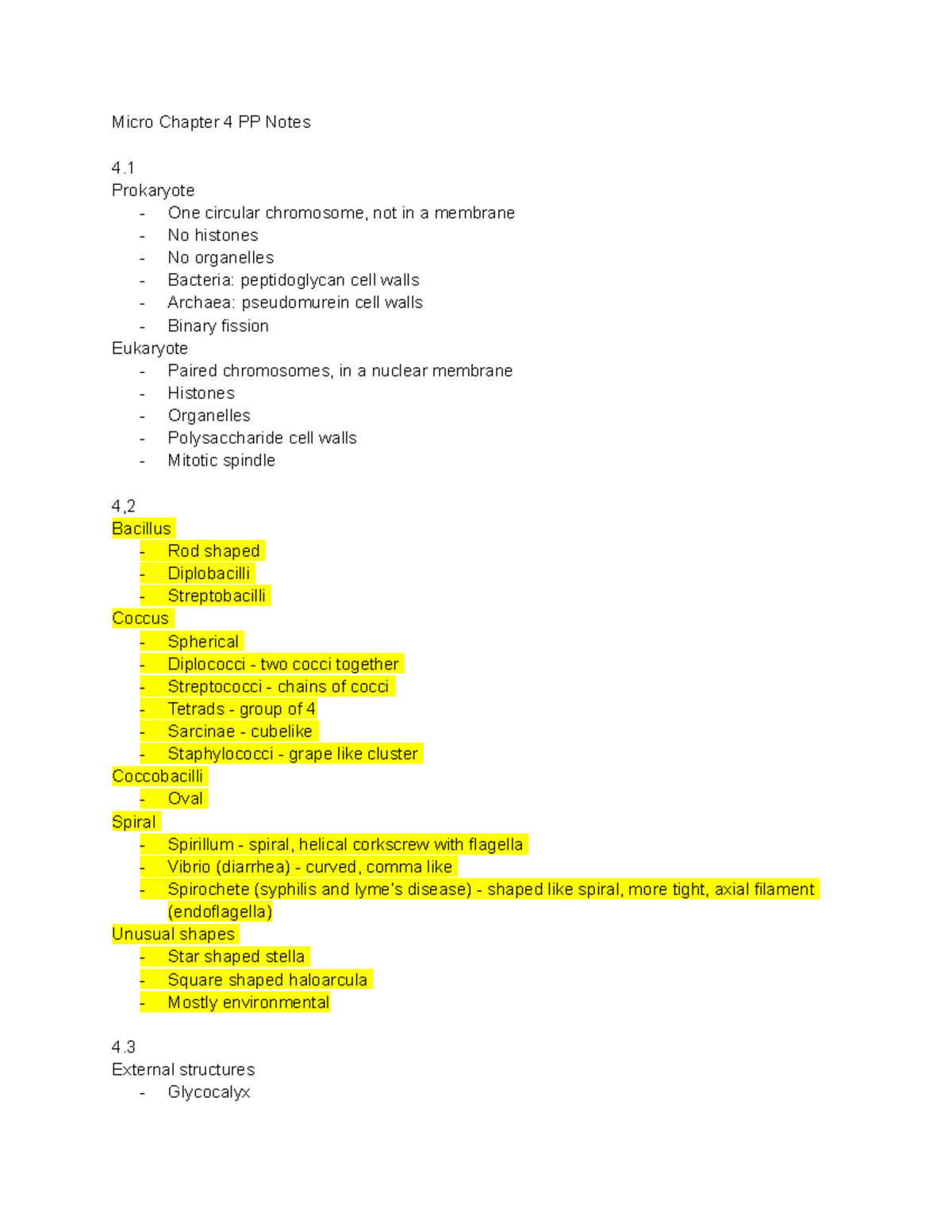 Micro Chapter 4 PP Notes - Micro Chapter 4 PP Notes Prokaryote - One ...