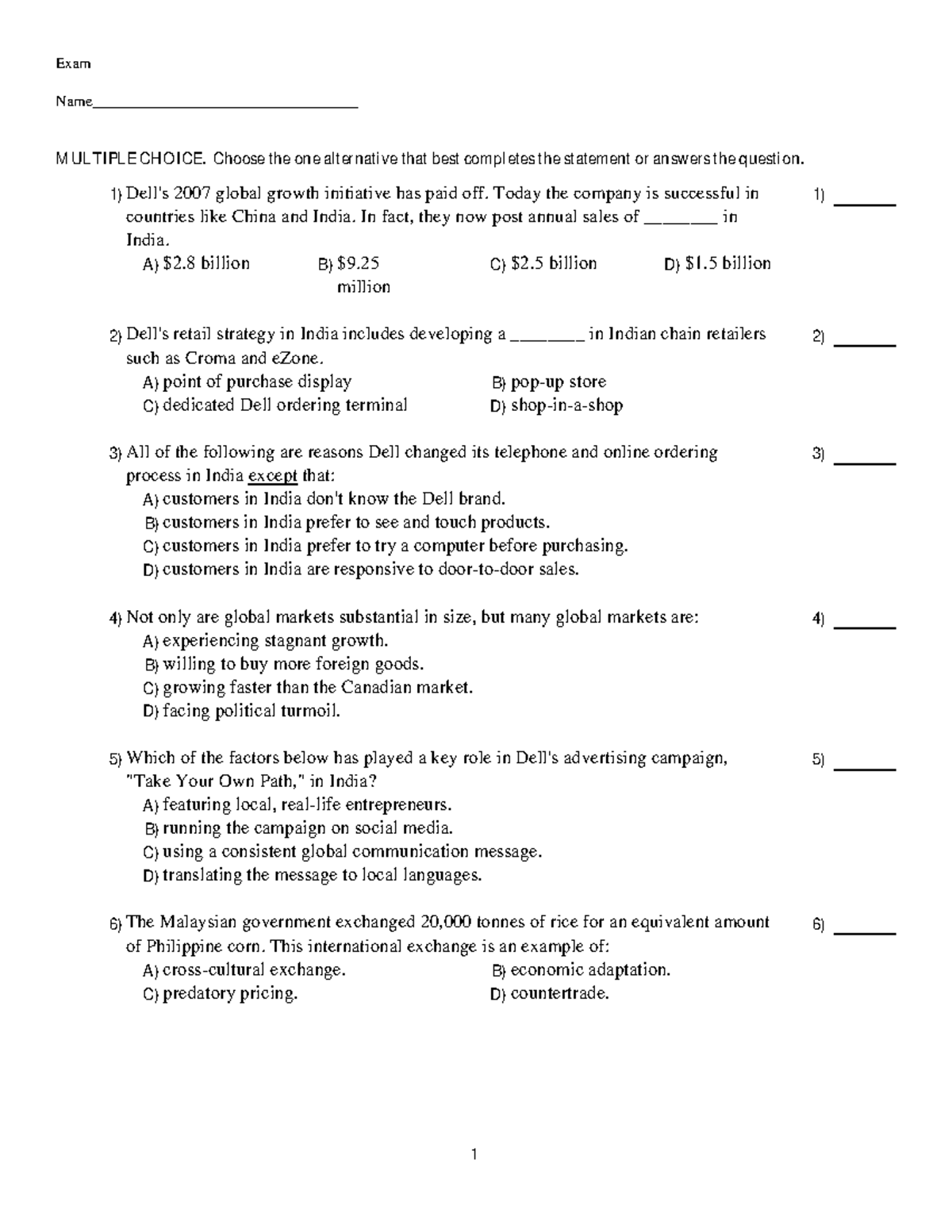 Chapter 7 - Exam Name___________________________________ MULTIPLE ...