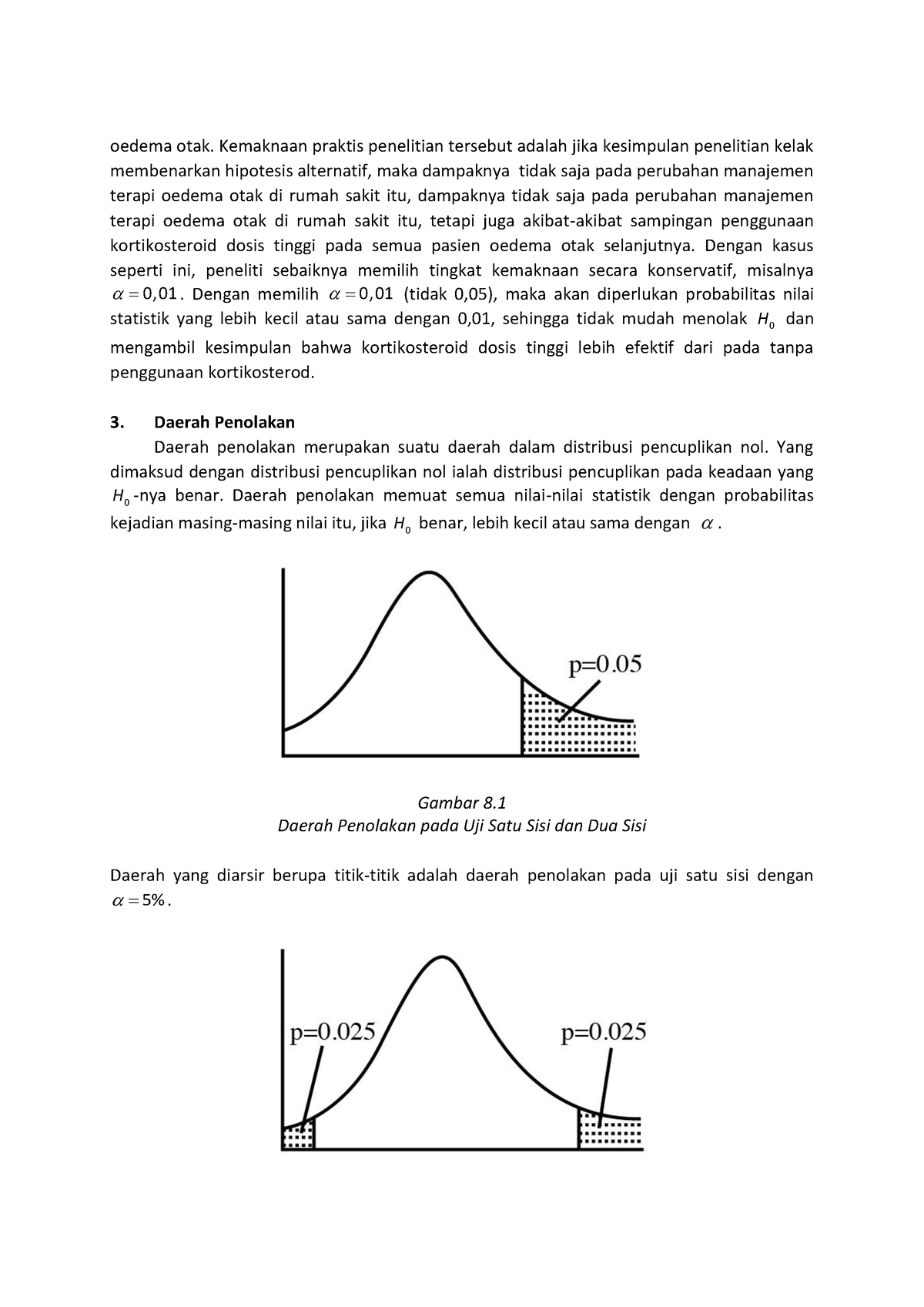 Konsep Dasar Statistika Inferensial (2) - Oedema Otak. Kemaknaan ...