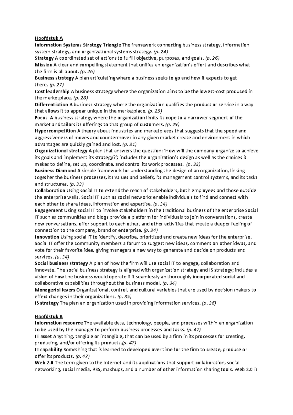 Summary Strategic Management of Information Systems, Keri E. Pearlson ...