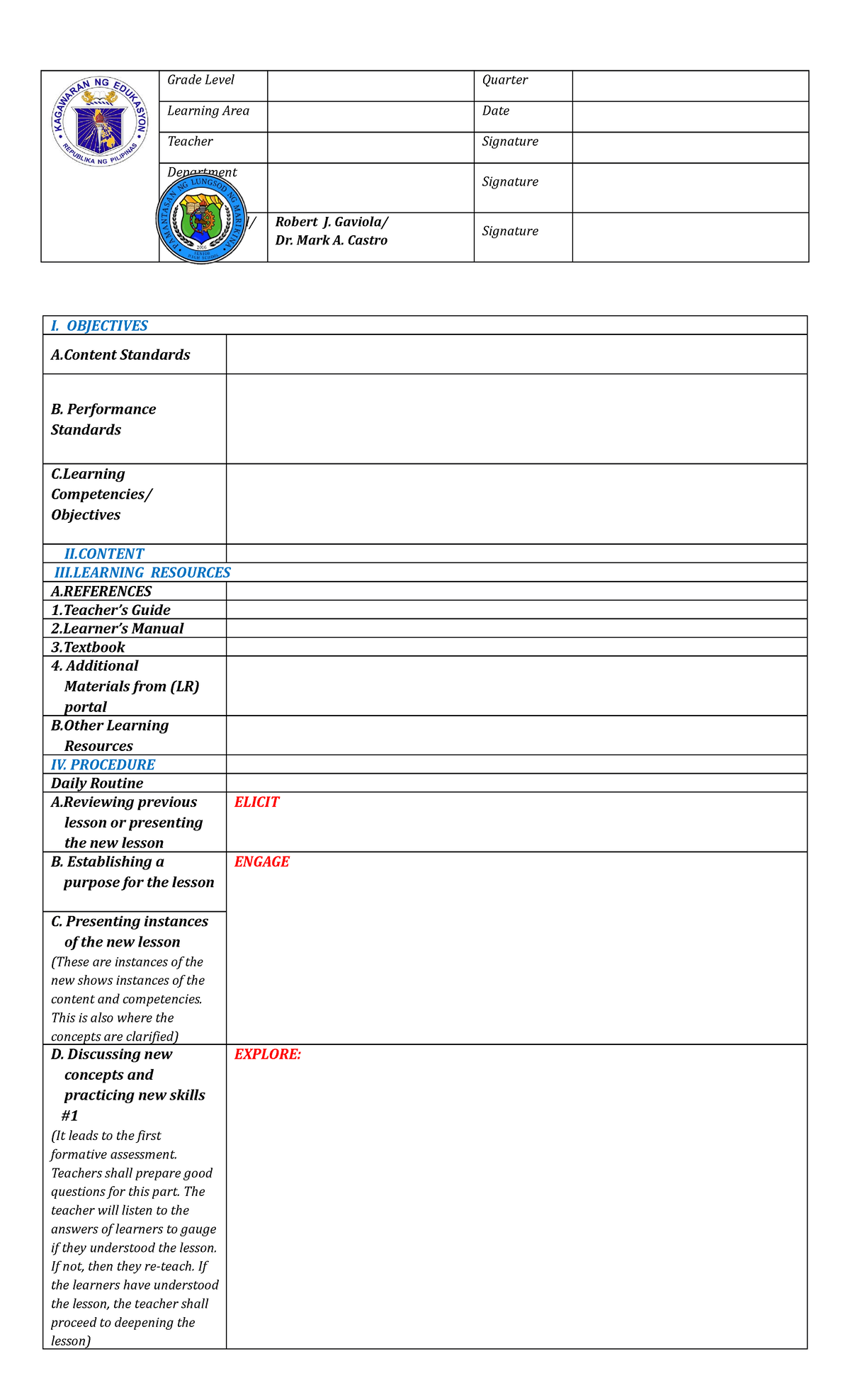 Plmar-DLL - A lesson plan provides you with a general outline of your ...