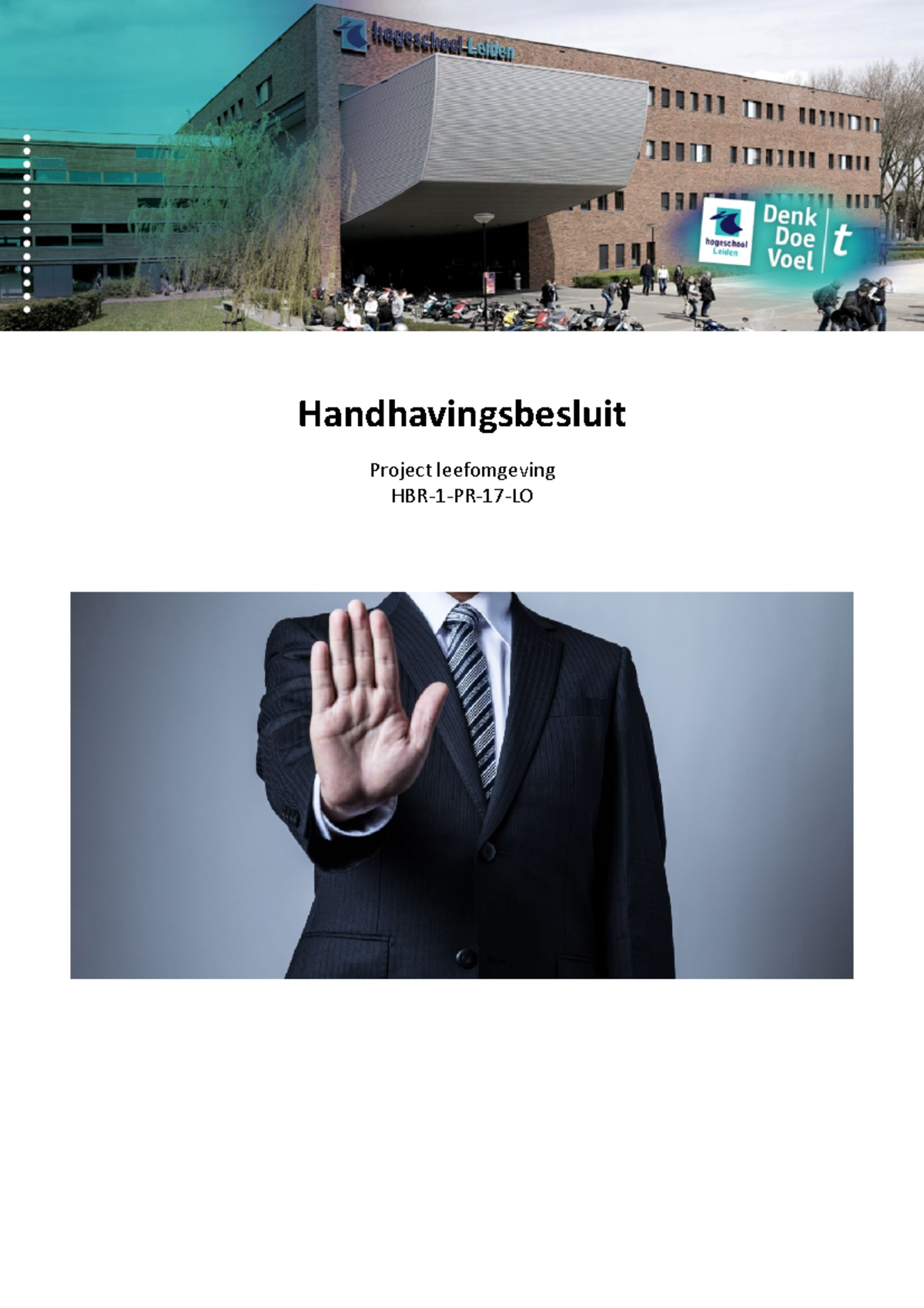 Handhavingsbesluit Bestuursrecht - Handhavingsbesluit Project ...