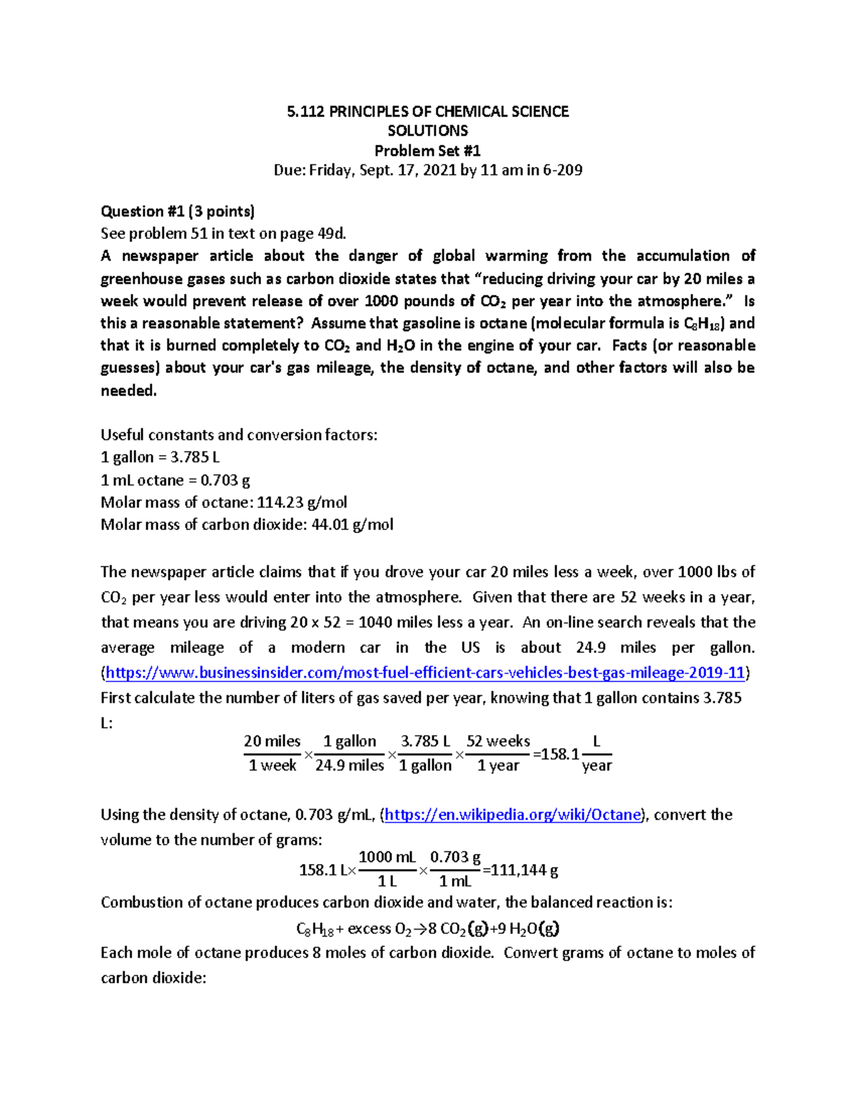 PS #1 5.112 '21 Solutions - 5 PRINCIPLES OF CHEMICAL SCIENCE SOLUTIONS ...