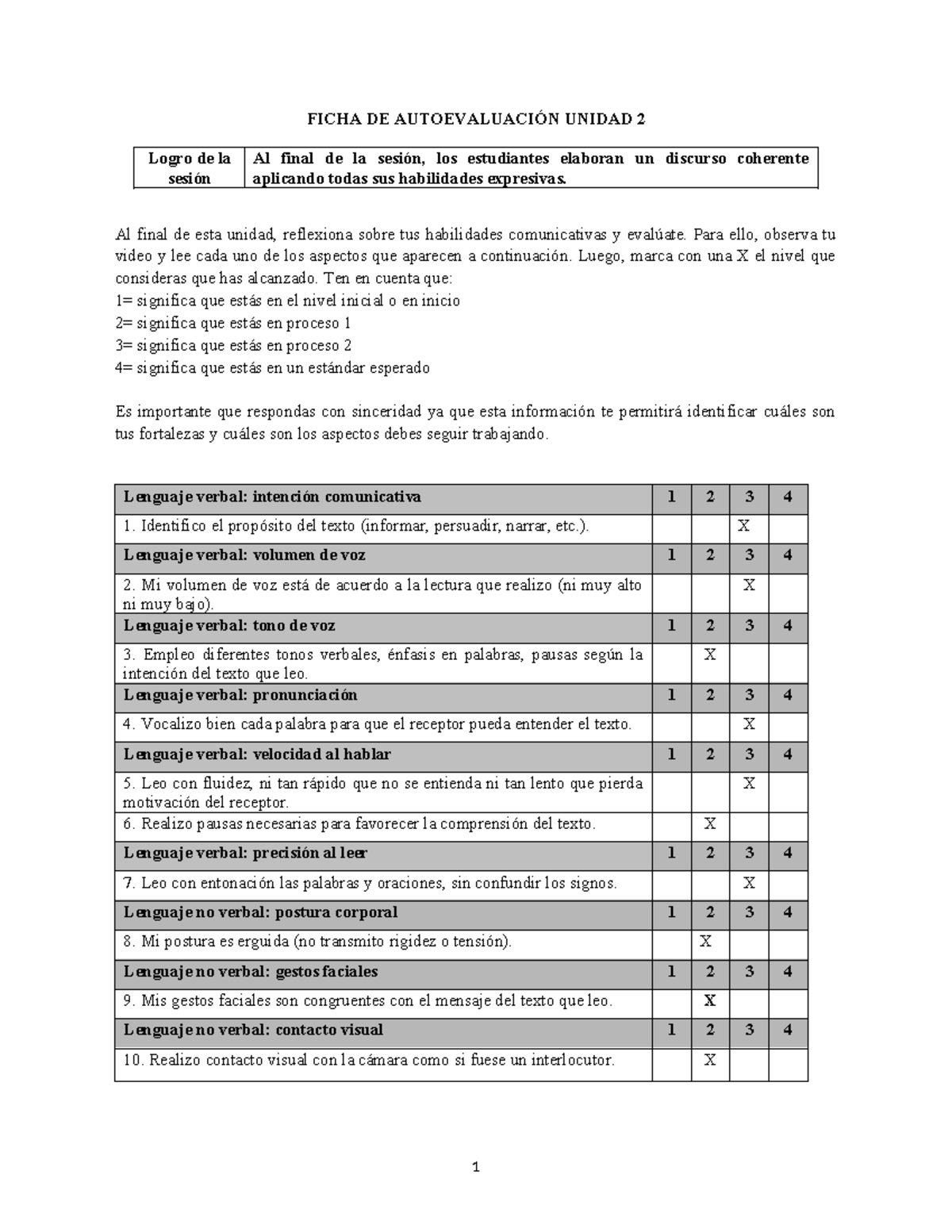 U03 S05 virtual Autoevaluación 2 - U20237368 - FICHA DE AUTOEVALUACIÓN ...
