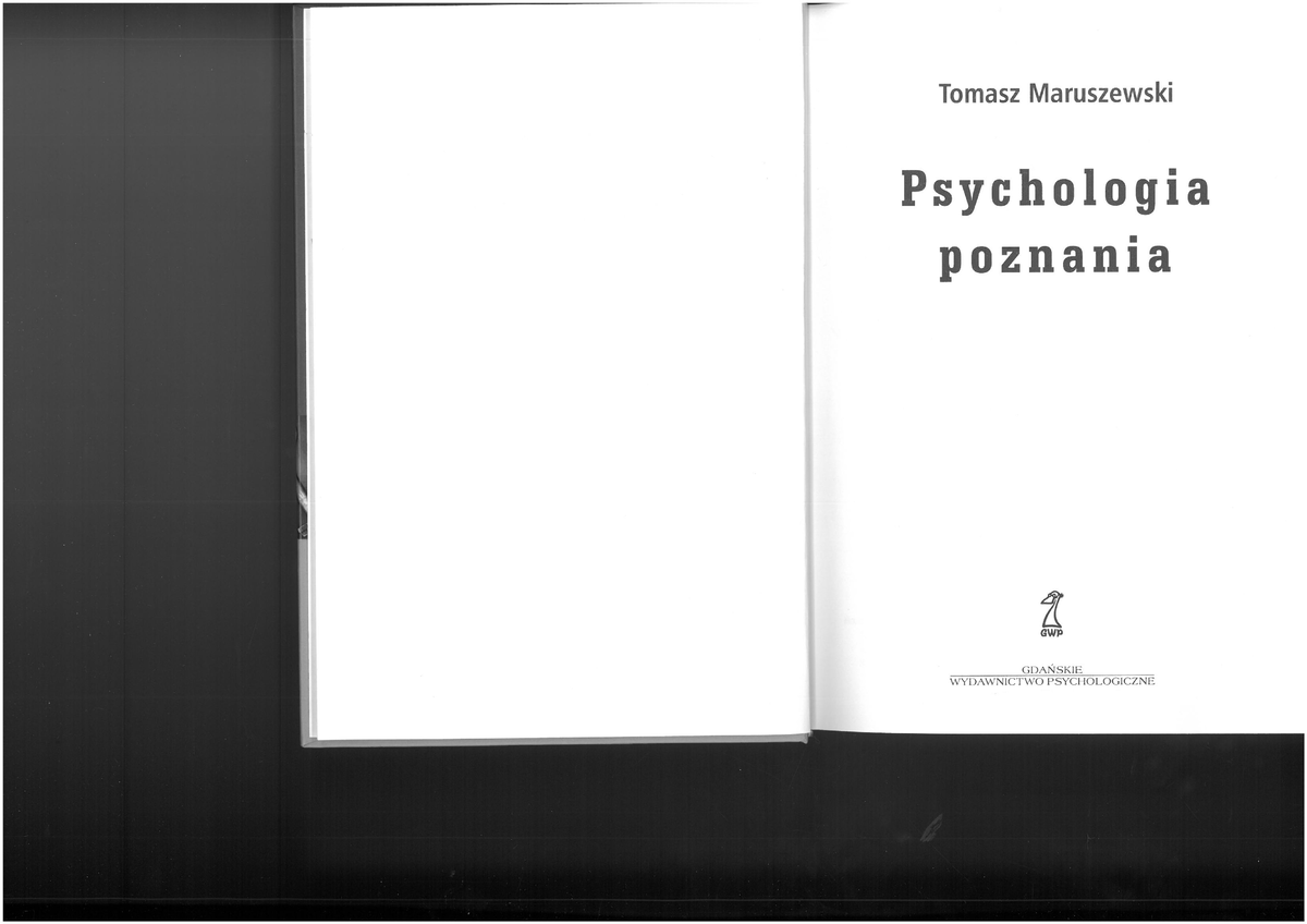 Tomasz Maruszewski Psychologia Poznania Pdf www.studocu.com