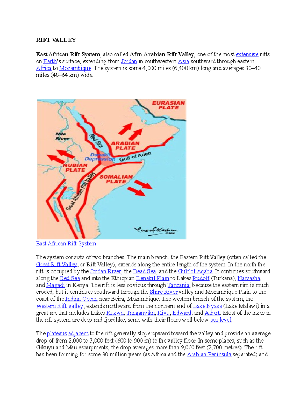 GEO EAST Africa - Dr.Ontumbi - RIFT VALLEY East African Rift System ...